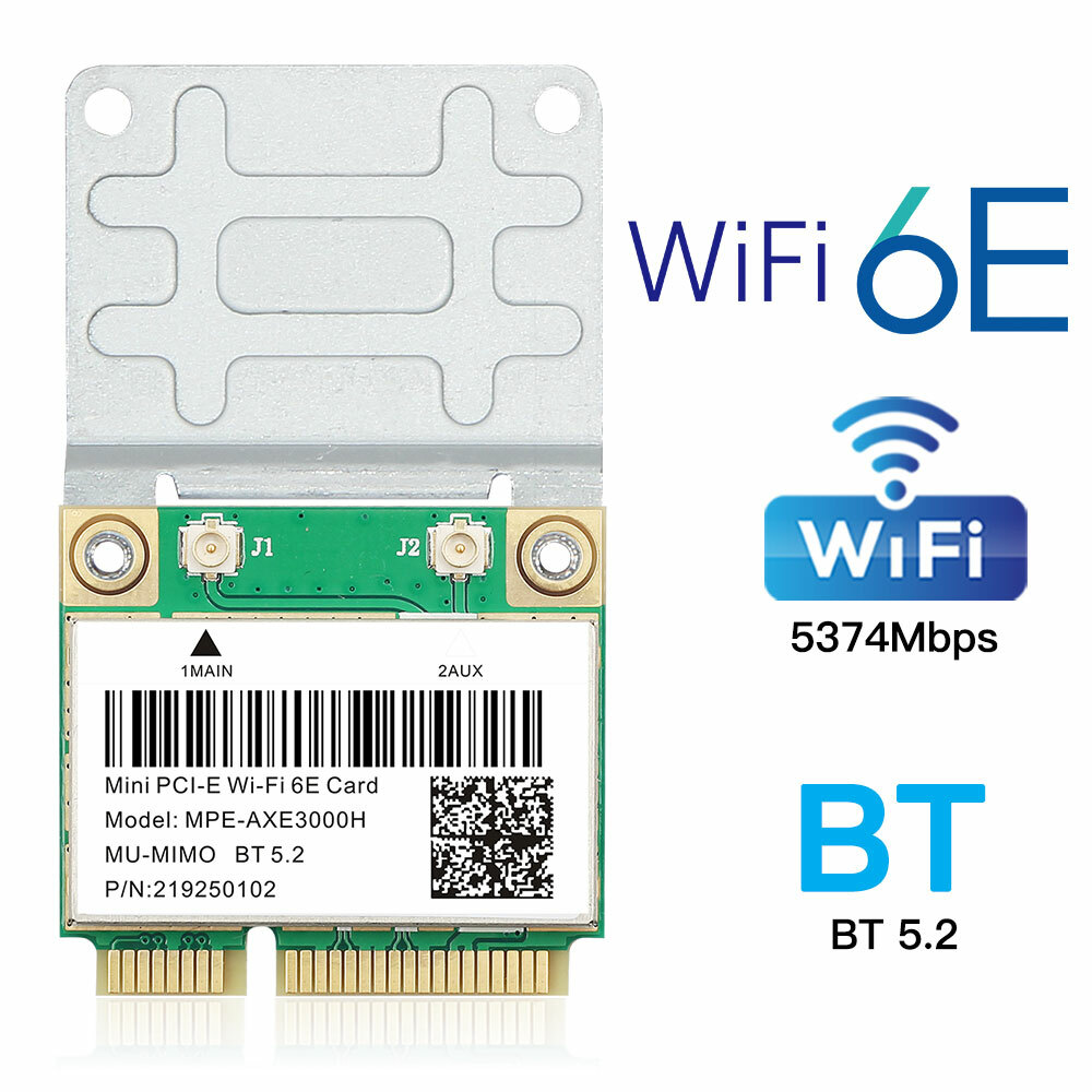 MPE-AXE3000H Mini PCI-E WiFi Card 3000Mbps WiFi 6E Bluetooth Network Adapter PC