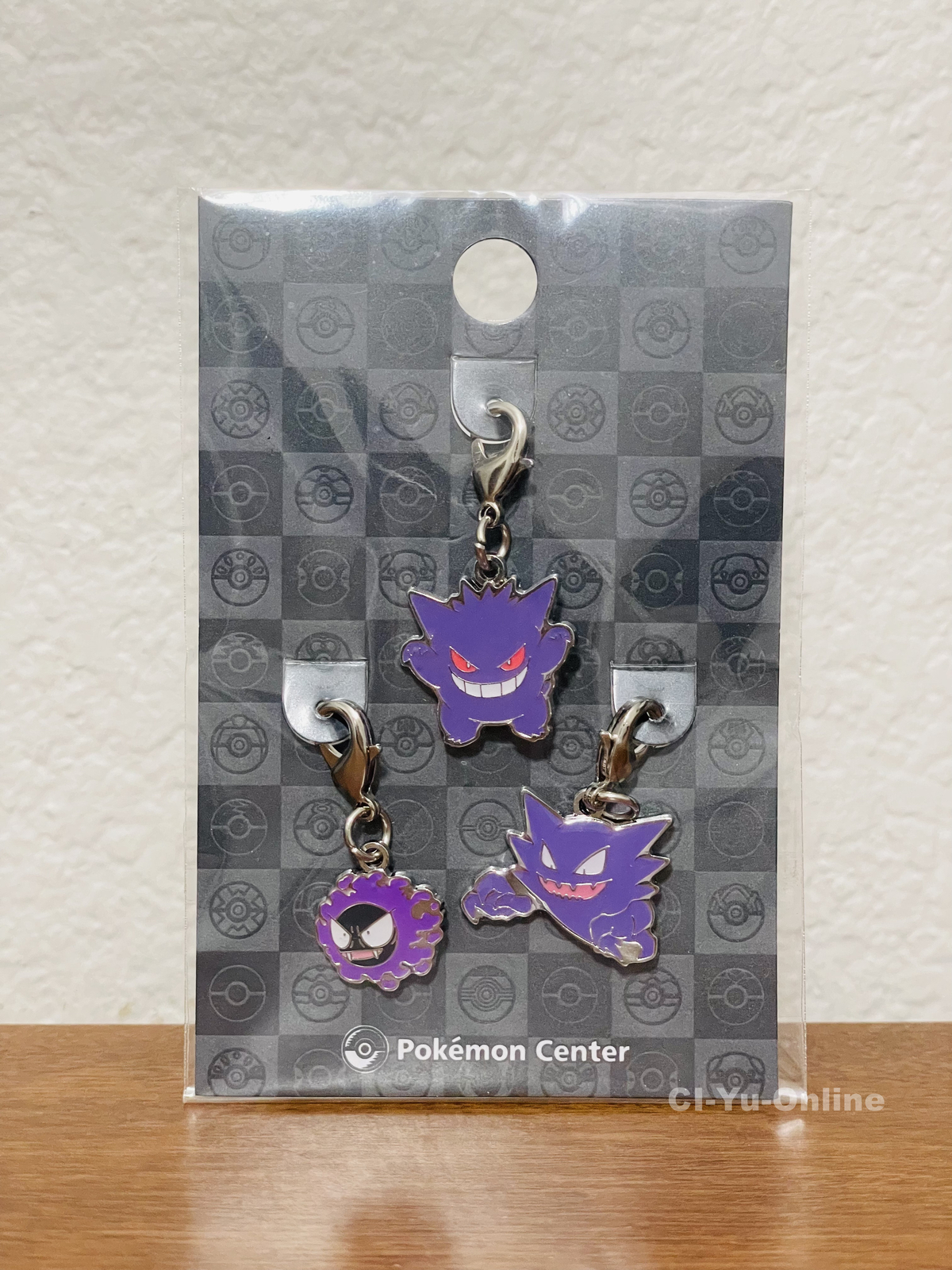 Pokemon Center Original Gengar Gastly Haunter Metal Charm Key Chain Set of 3