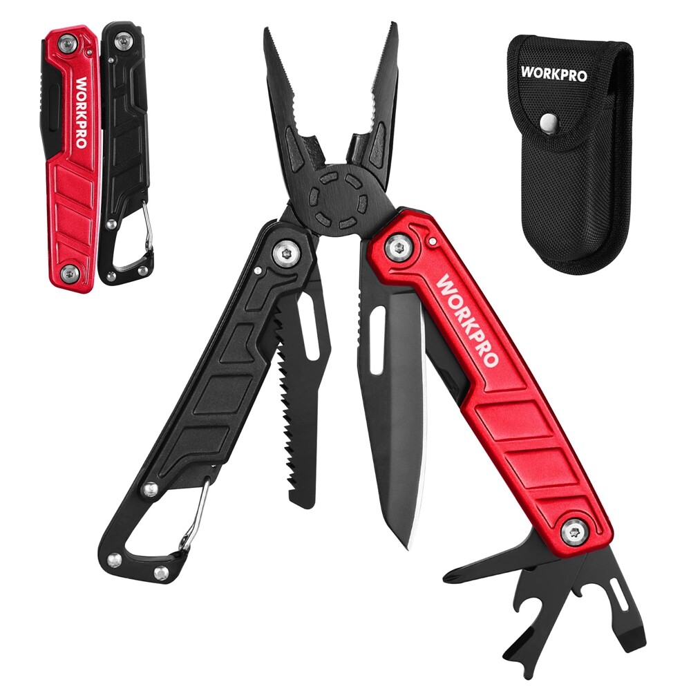 WORKPRO 11 in 1 Multitool Pliers Multi Tool Knives with Safety Lock-Camping Tool