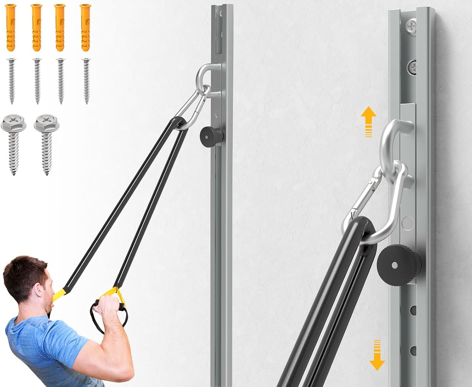 Adjustable Wall-Mounted Anchor Fitness System with Automatic Locking Function， R