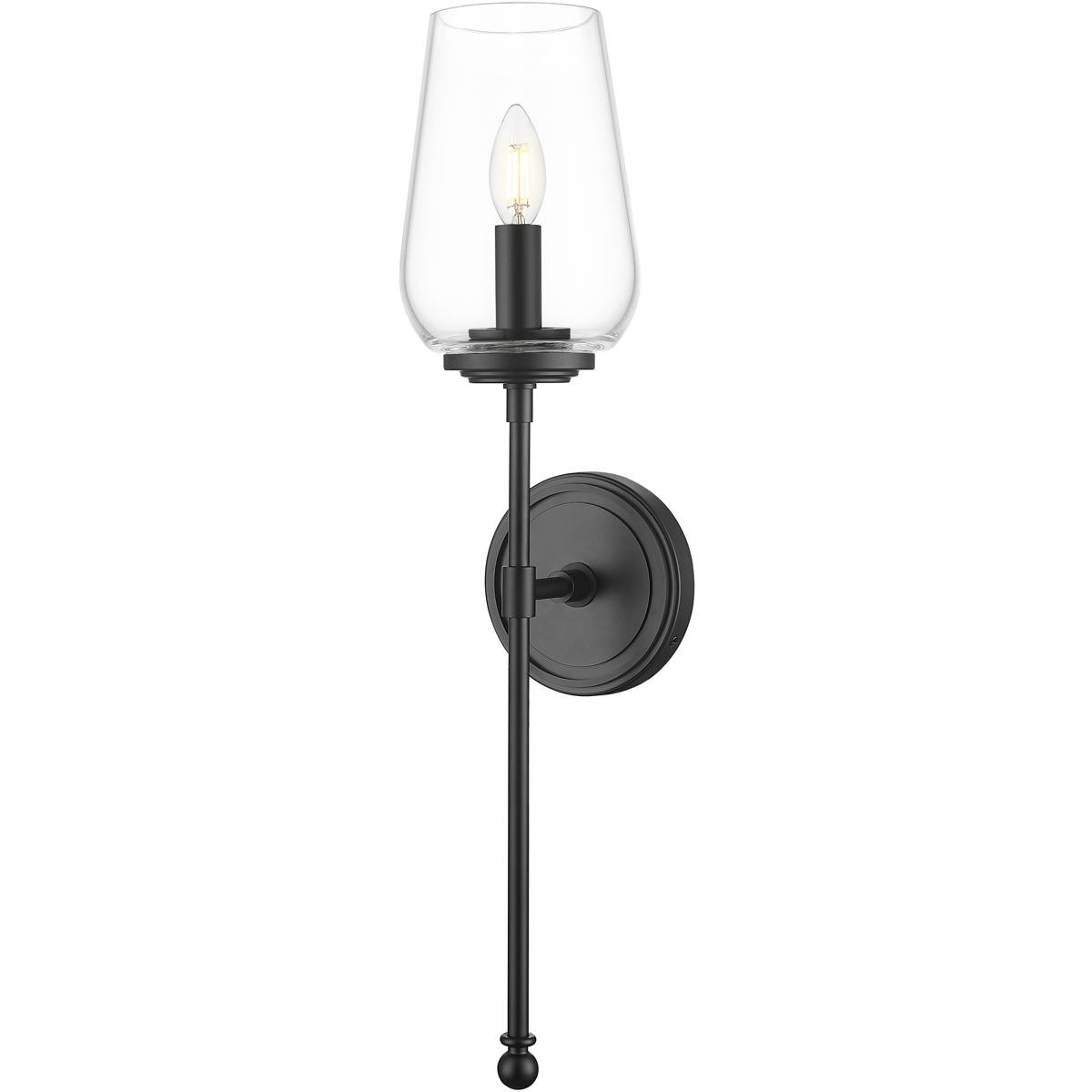 Z-Lite 2012-1S-MB Dominique Wall Sconce Wall Light in Matte Black