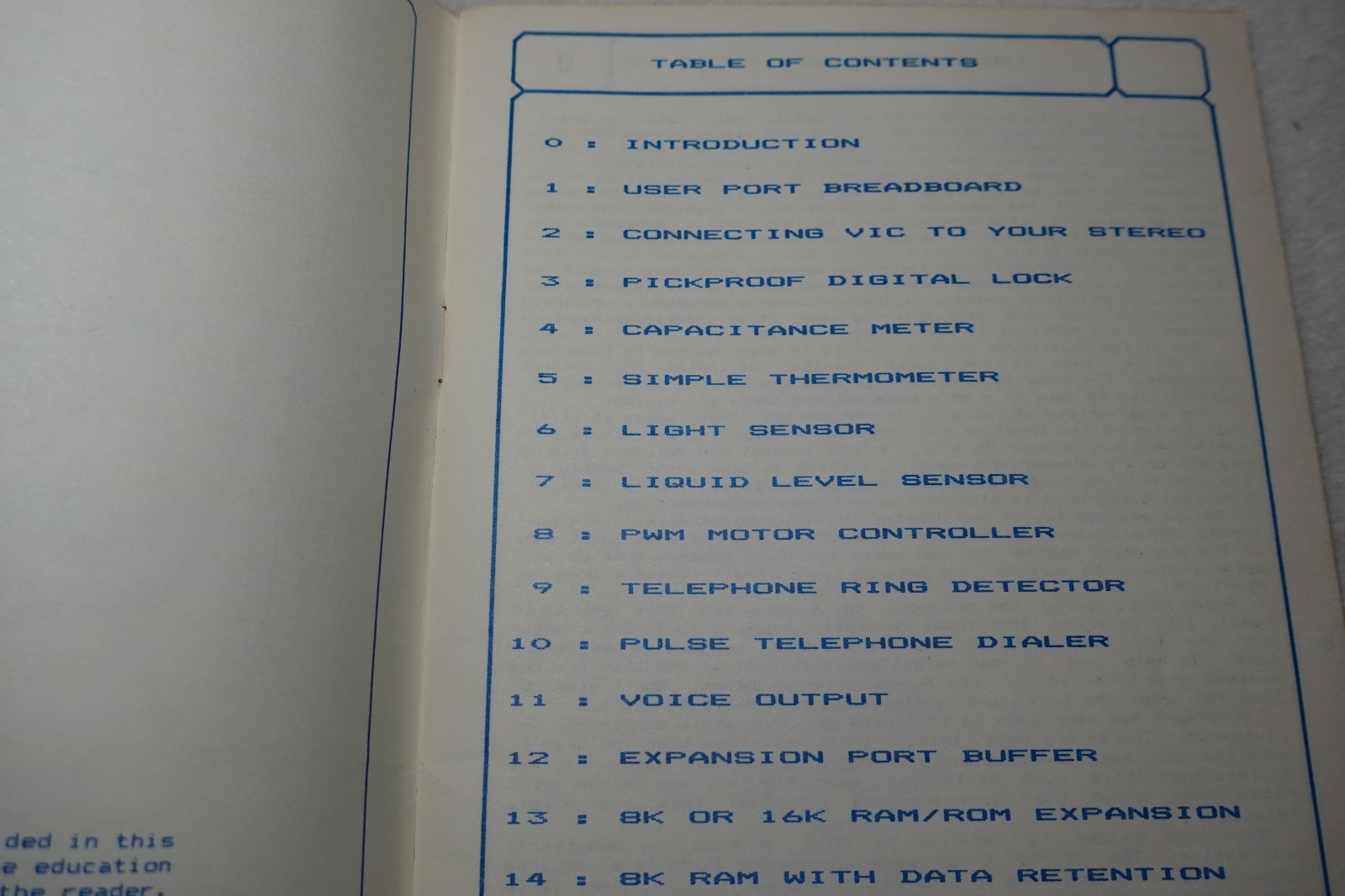 VIC-20 Interfacing Blue Book Commodore V.J. Georgiou 1982 Paperback Book