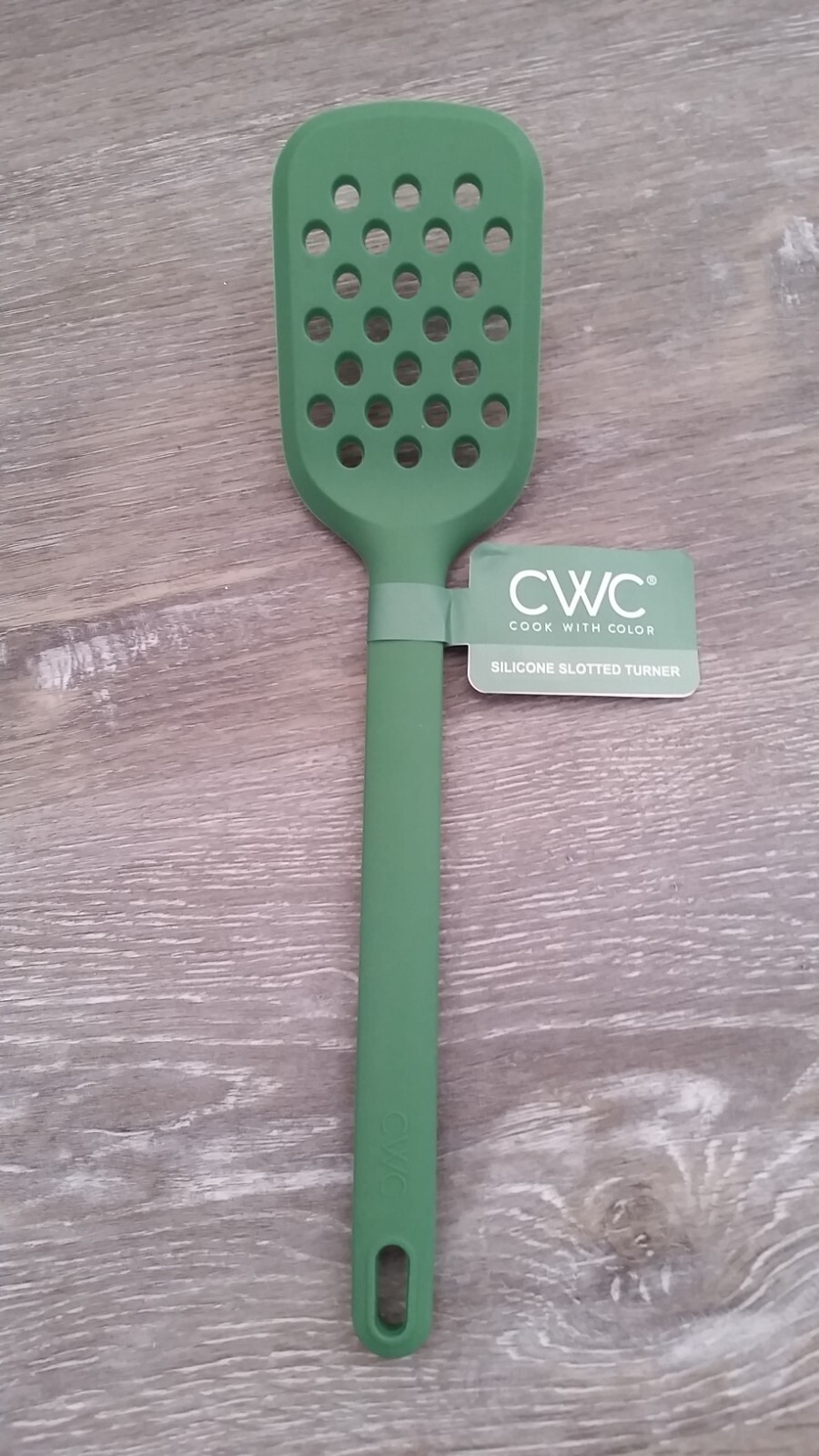 CWC Silicone Slotted Turner Spatula Green Cook With Color Kitchen Utensil NEW