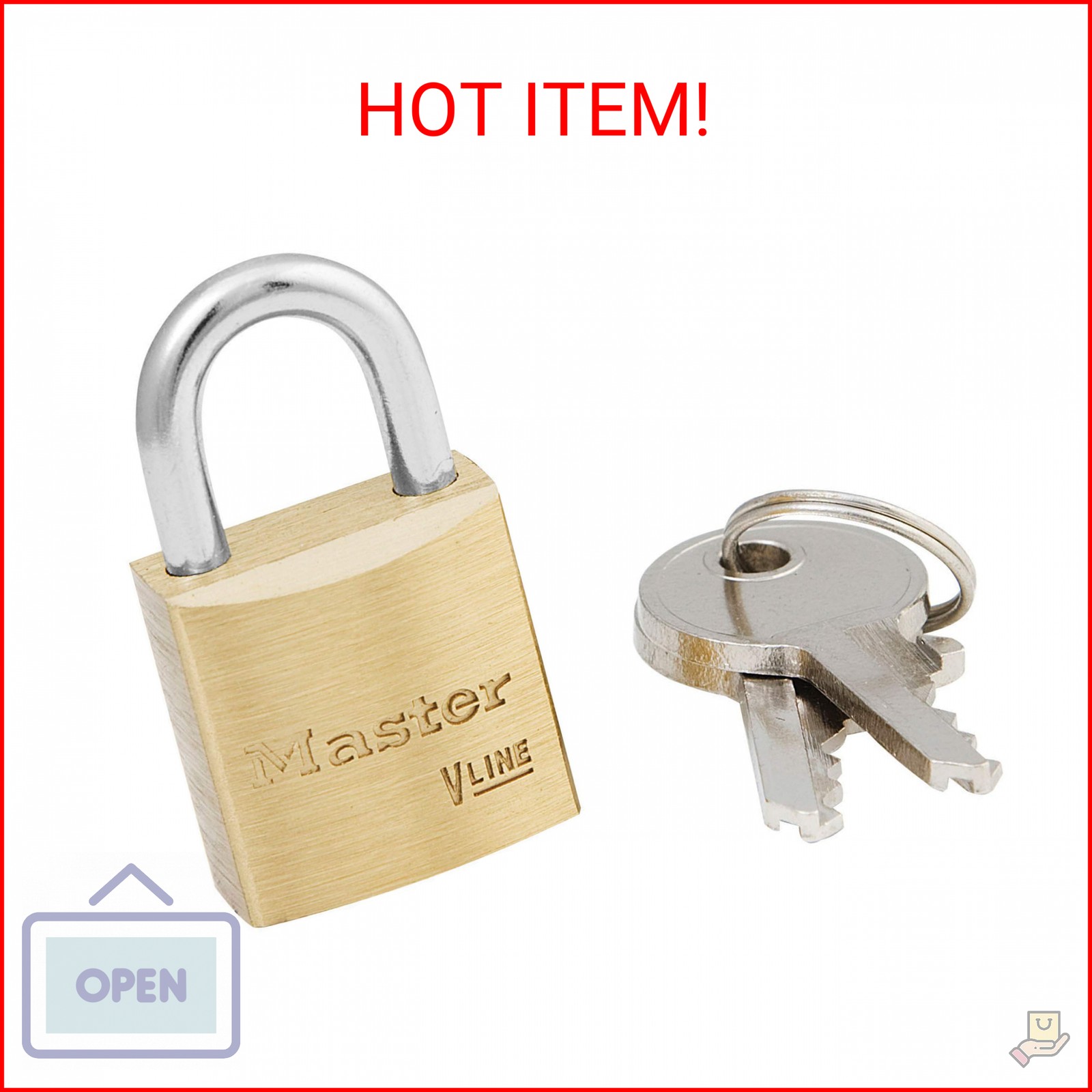 Keyed Padlock, Different, 3/4"W