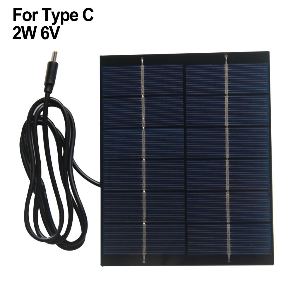 Polycrystalline 2W 6V Solar Panel Charger with For Type C Output and 1M Cable