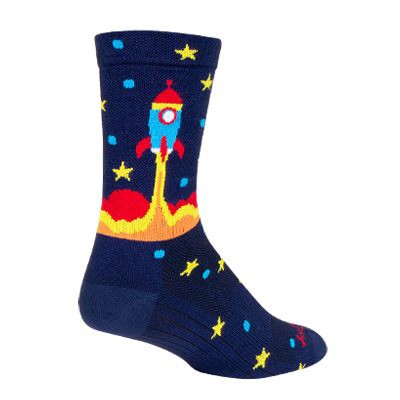 Sockguy Rocket Socket Crew Socks 9-13 Blue/Yellow/Red