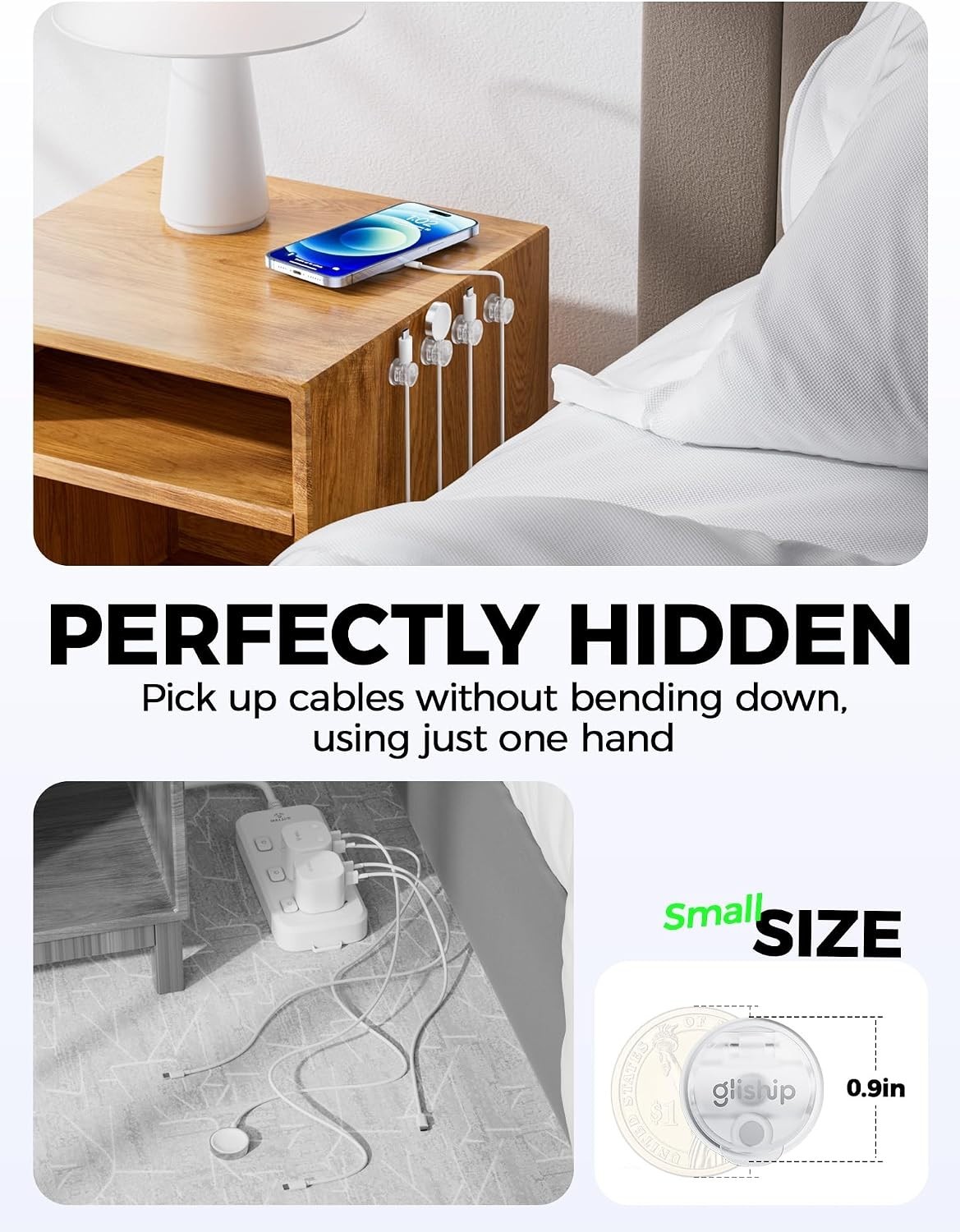 Upgraded 360° Magnetic Cable Clips - Strong Adhesive for Ultimate Cable Control