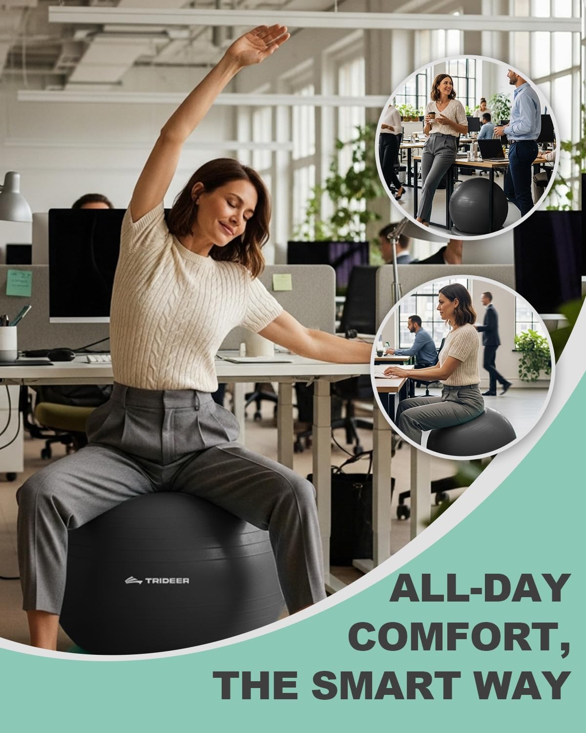 Exercise for Office Desk, Yoga Chair to Relieve Back Pain, Stability & Fitnes...