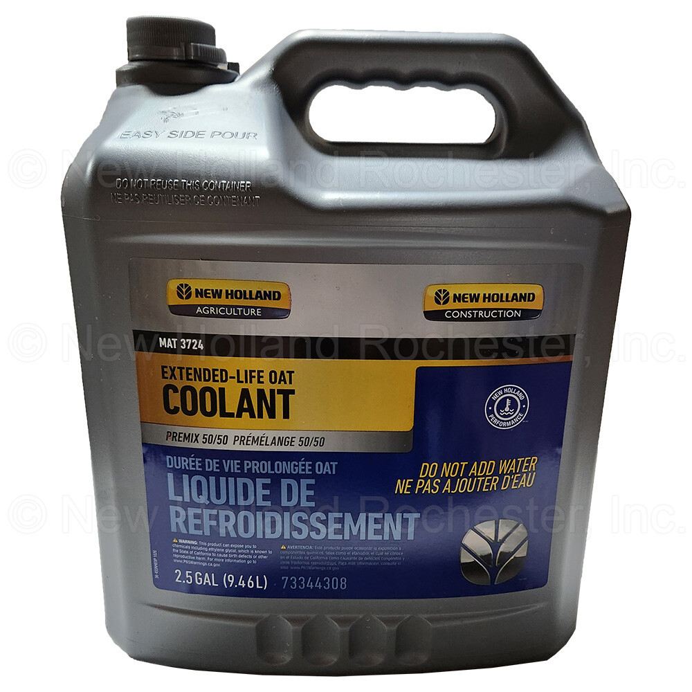 New Holland 2.5 Gal Extended Life OAT Coolant / Antifreeze - Premix 50/50 MAT...