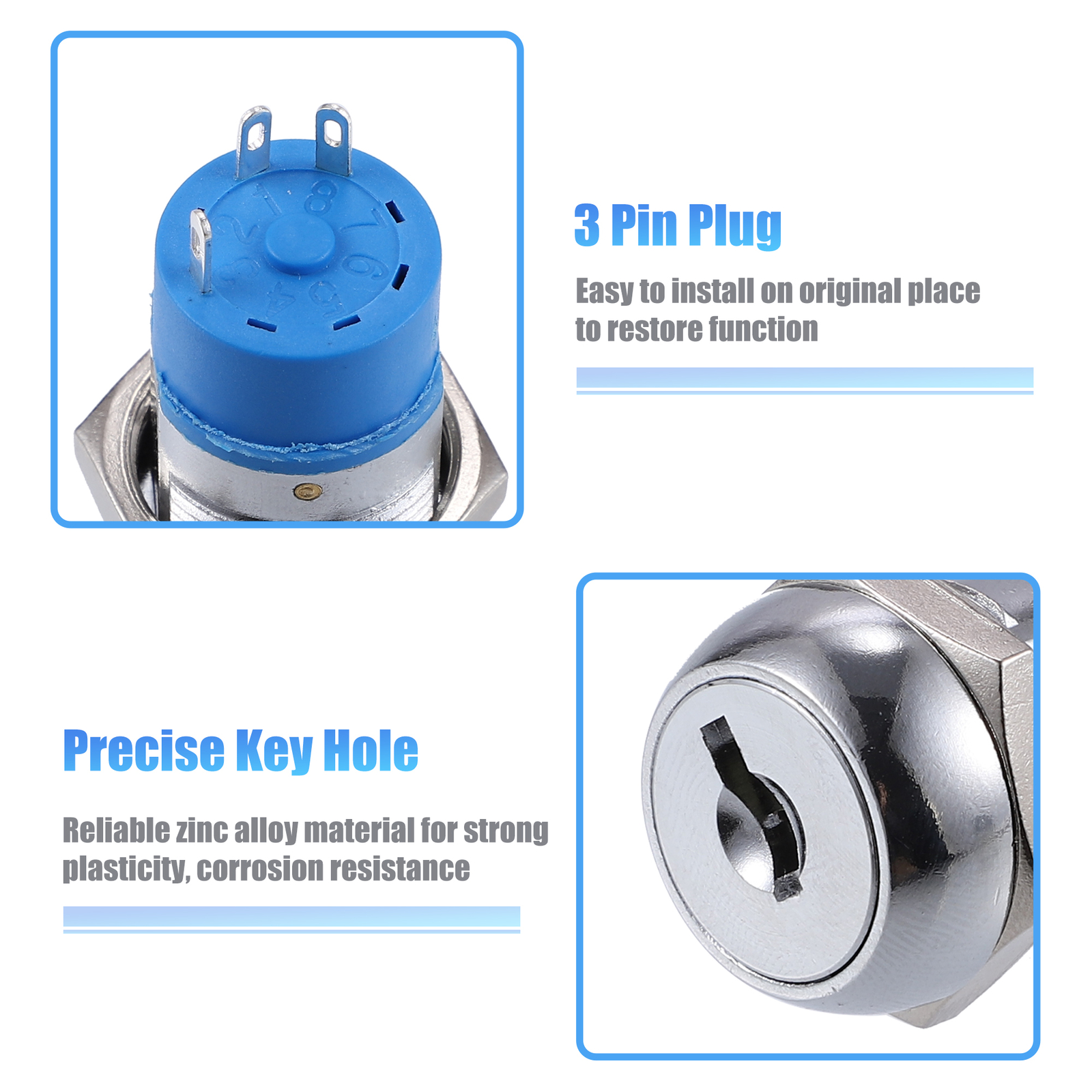 Ignition Starter On Off Switch Lock w/ 4 Keys for Mobility Electric Scooter