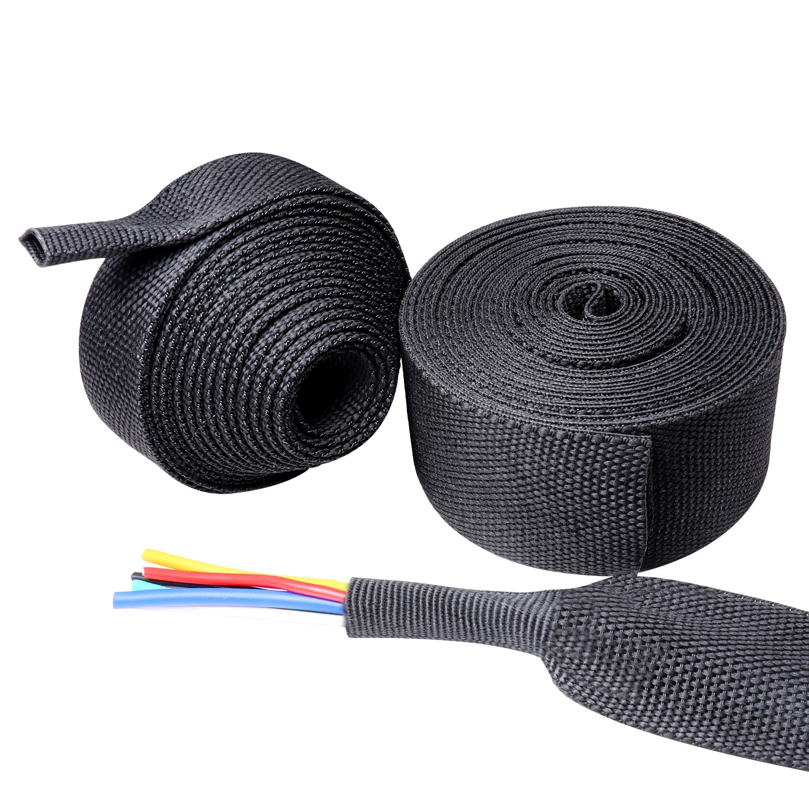 Heat Shrink Braided Wire Conduit 2:1 Ratio Flexible Wear-Resistant Sleeve Lot
