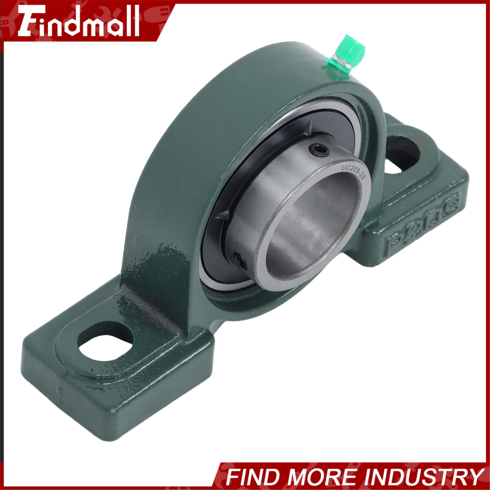 2 × UCP209-28 Pillow Block Bearing 1-3/4" Bore 2-Bolt Self-Aligning Solid Base