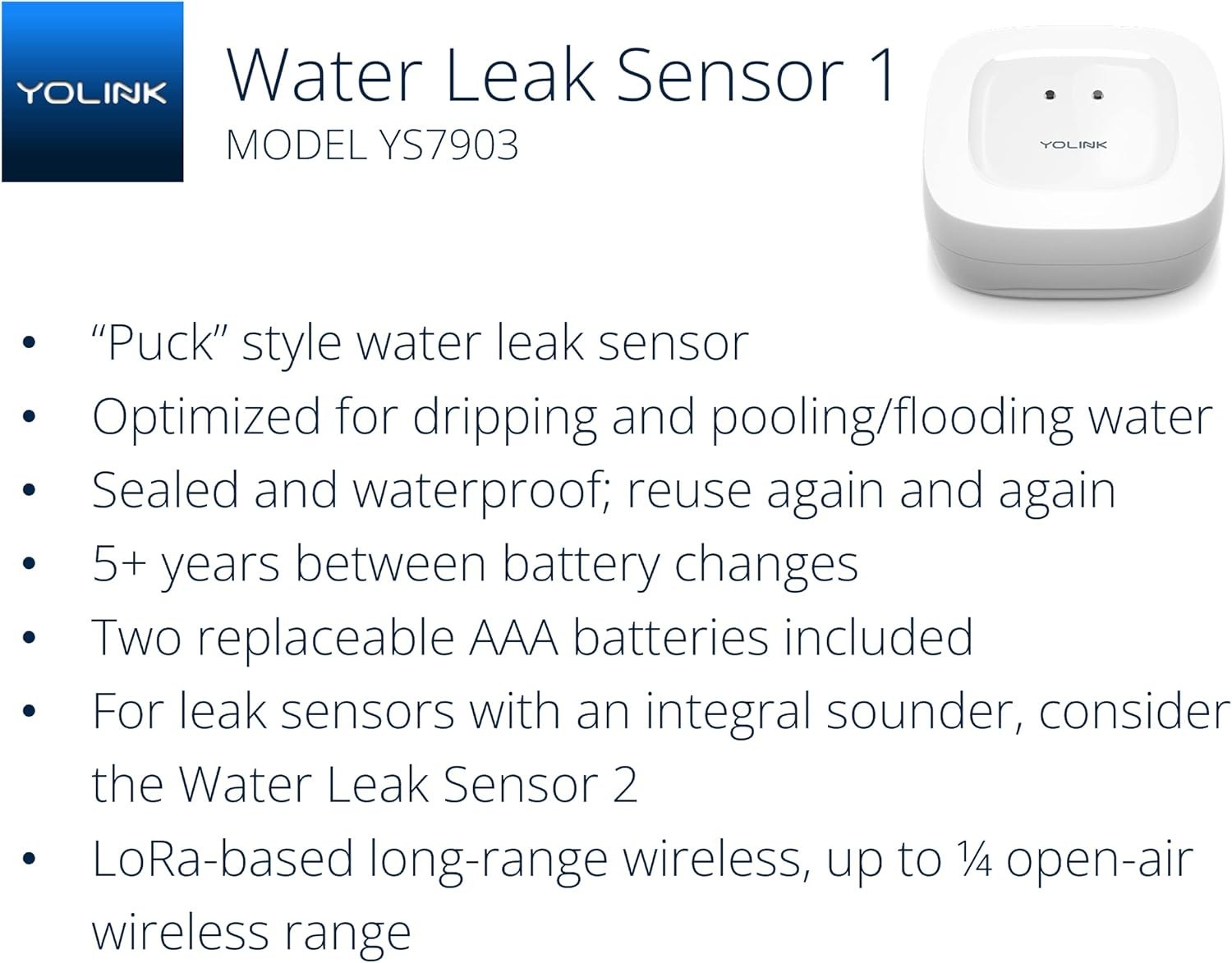 Indoor Wireless Water Leak Sensor with Valve Controller - And 5- Battery