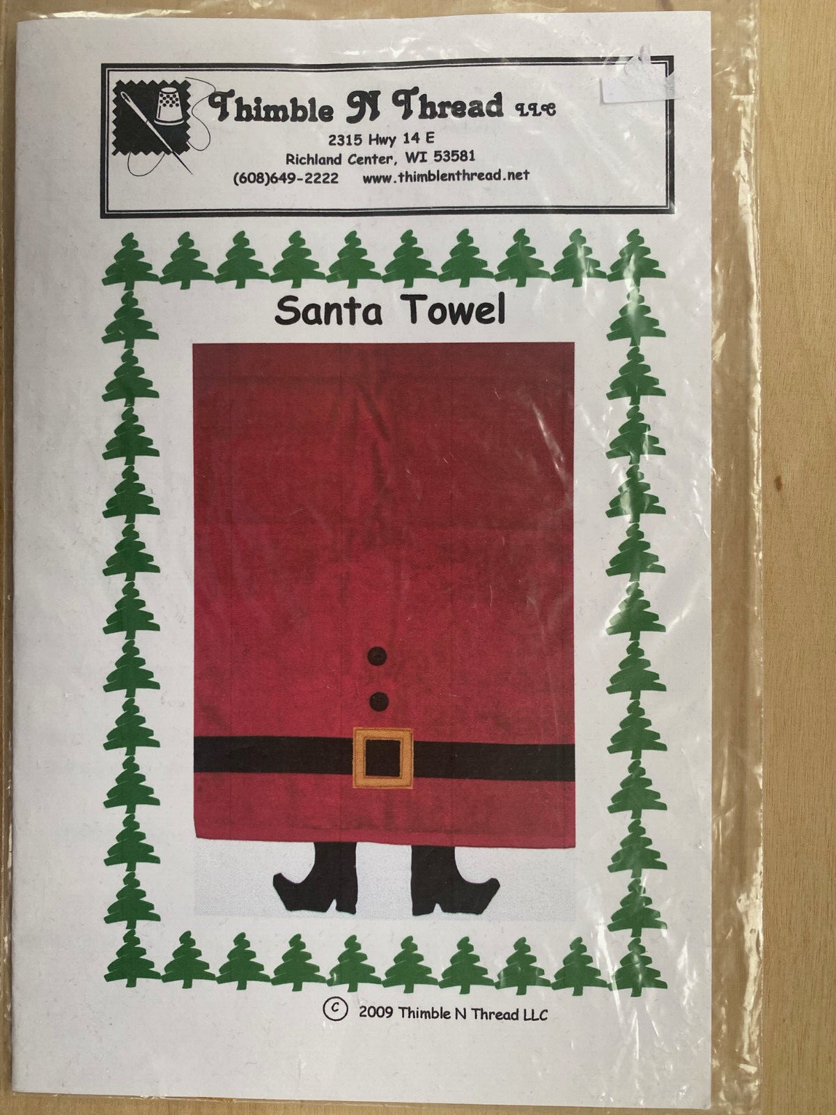 Santa Towel Craft Pattern Sewing Instructions Uncut Country Christmas Holiday