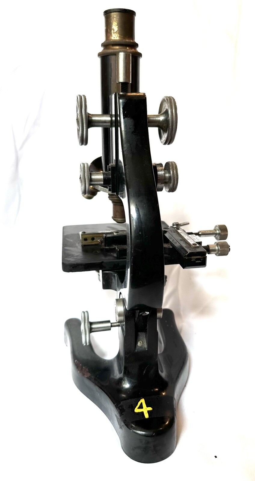 Antique Ernst Leitz Wetzlar Microscope No. 302101 Black No light Source