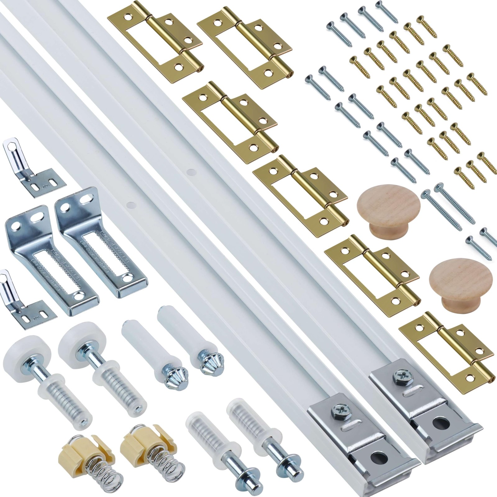 Bifold Door Hardware Kit, 2-Pack 24-Inch Bi-fold Closet Track 24 Inch