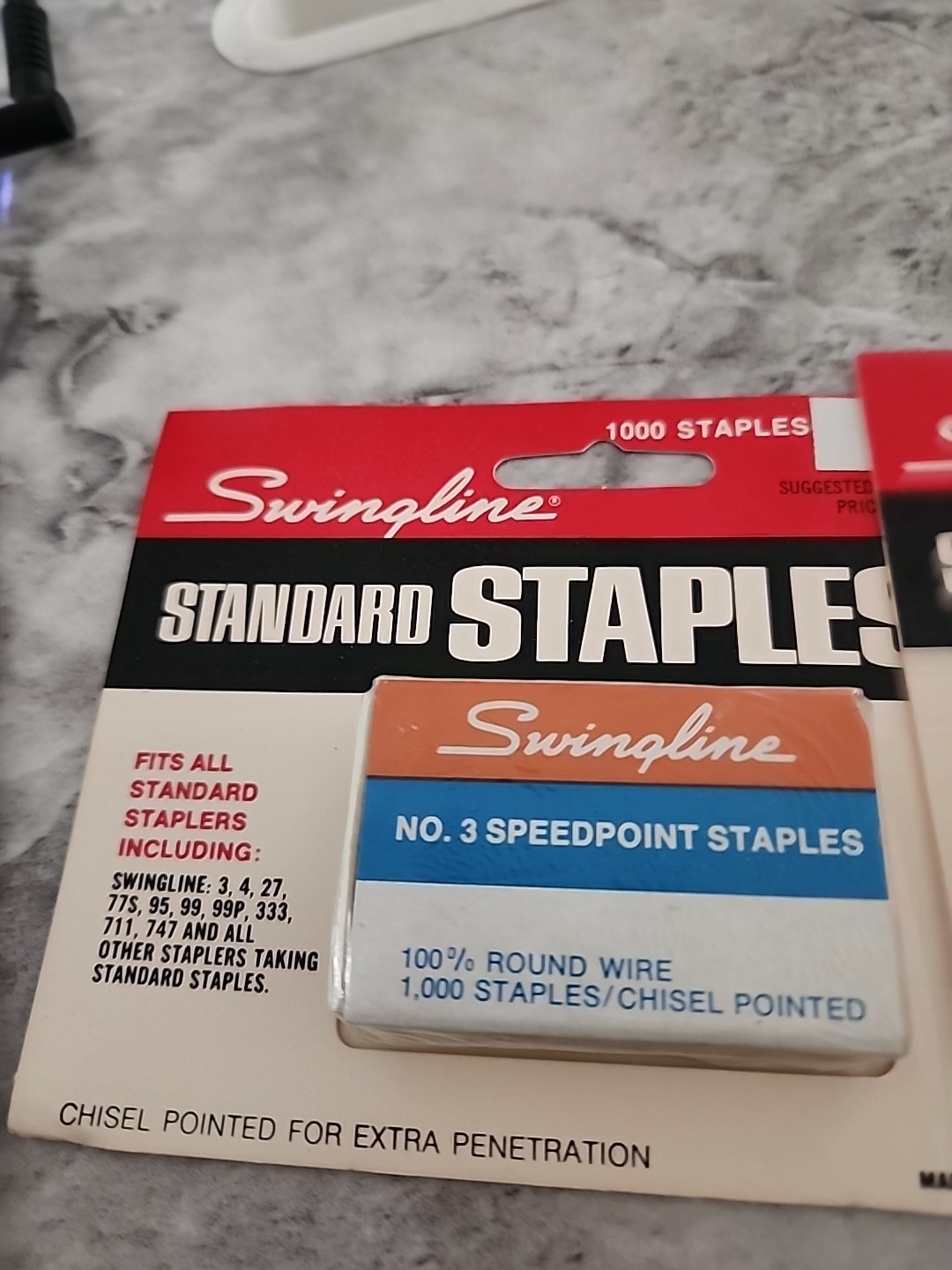VTG NOS NEW SWINGLINE SPEEDPOINT STANDARD STAPLES SF 3-C1M CIM 1000 Staples pk 2