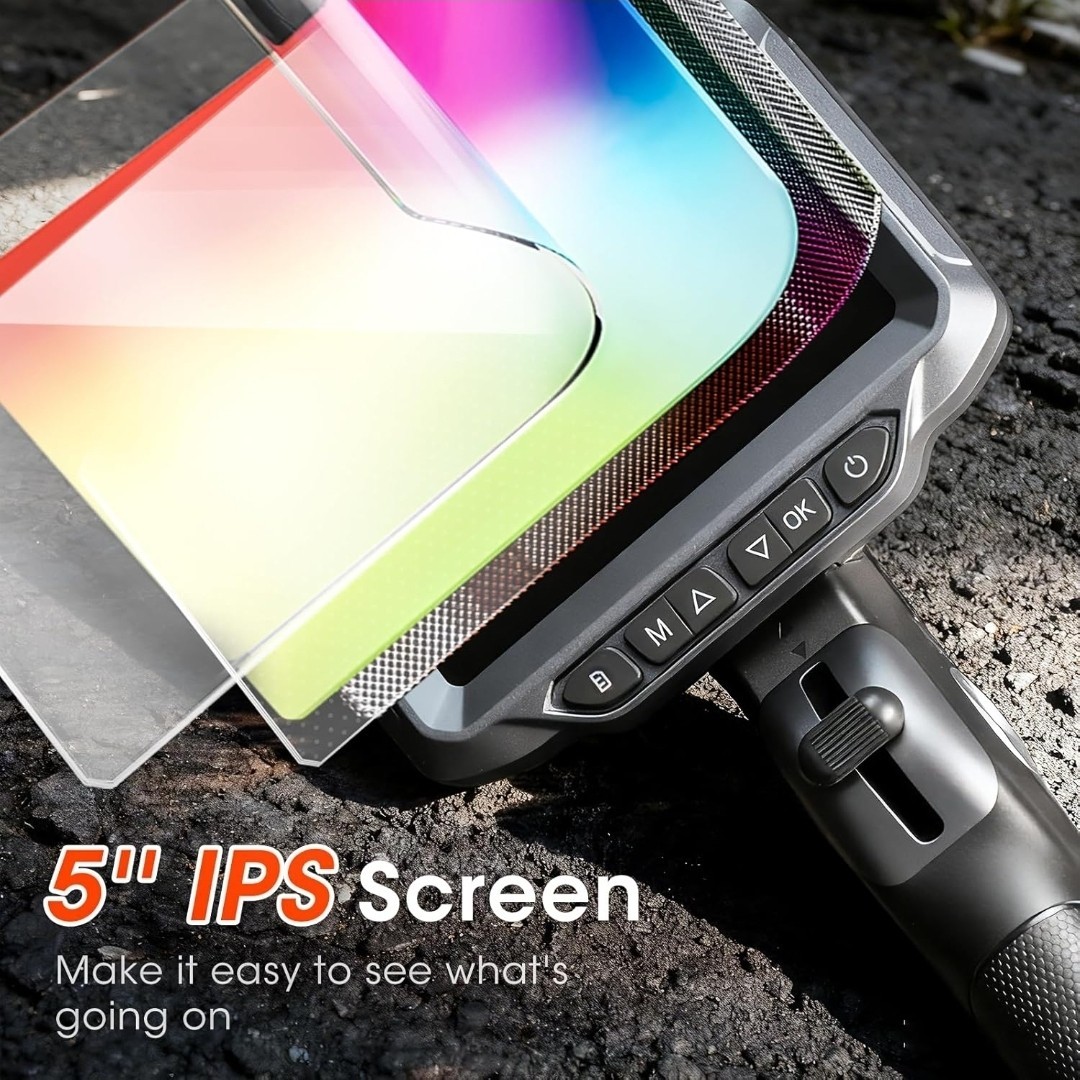 Two-Way Articulating Borescope,0.24in Probe, 5" Inspection Endoscope Camera with