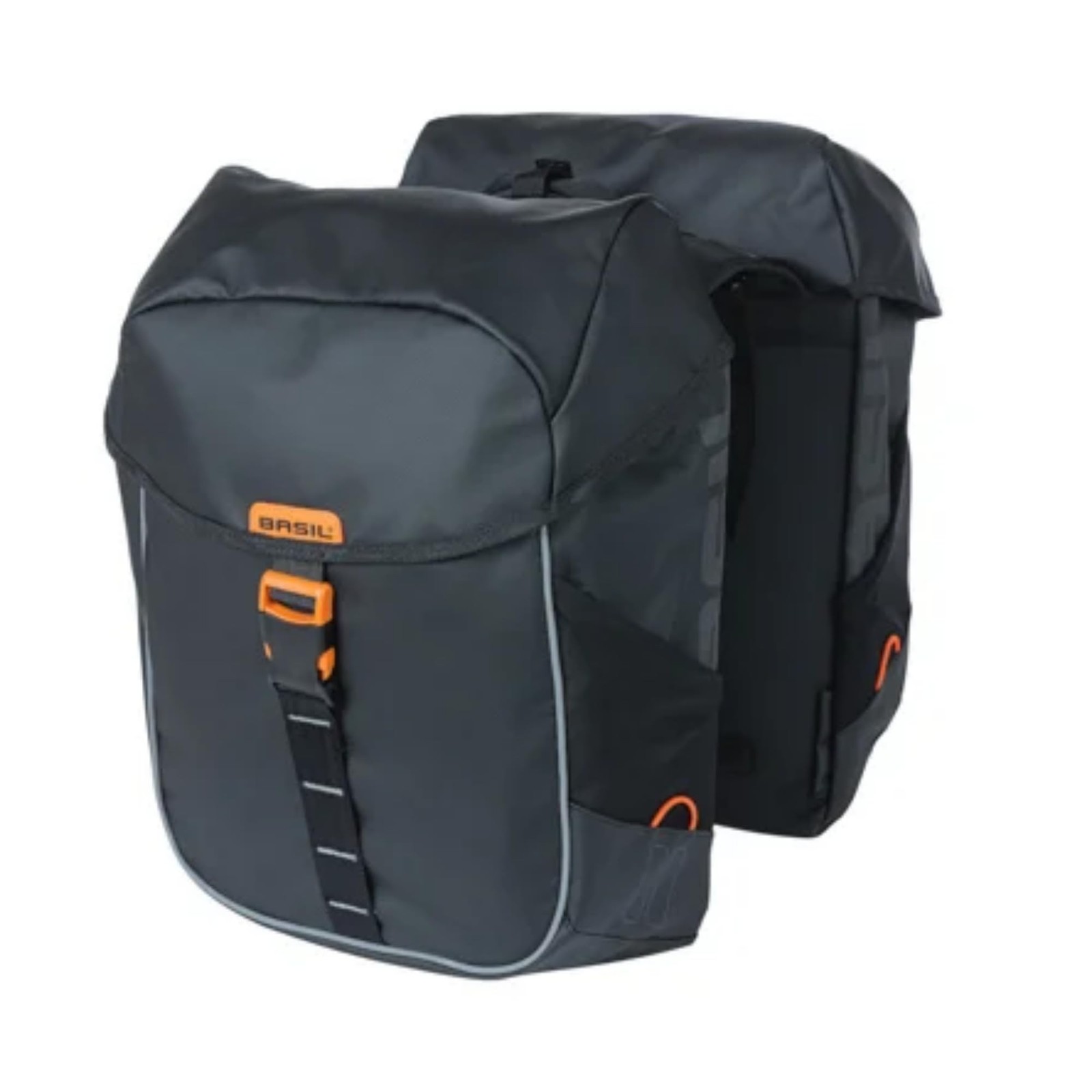 Basil Miles Double Bicycle Bag 34 Litres PVC Black/Orange 34 Liter