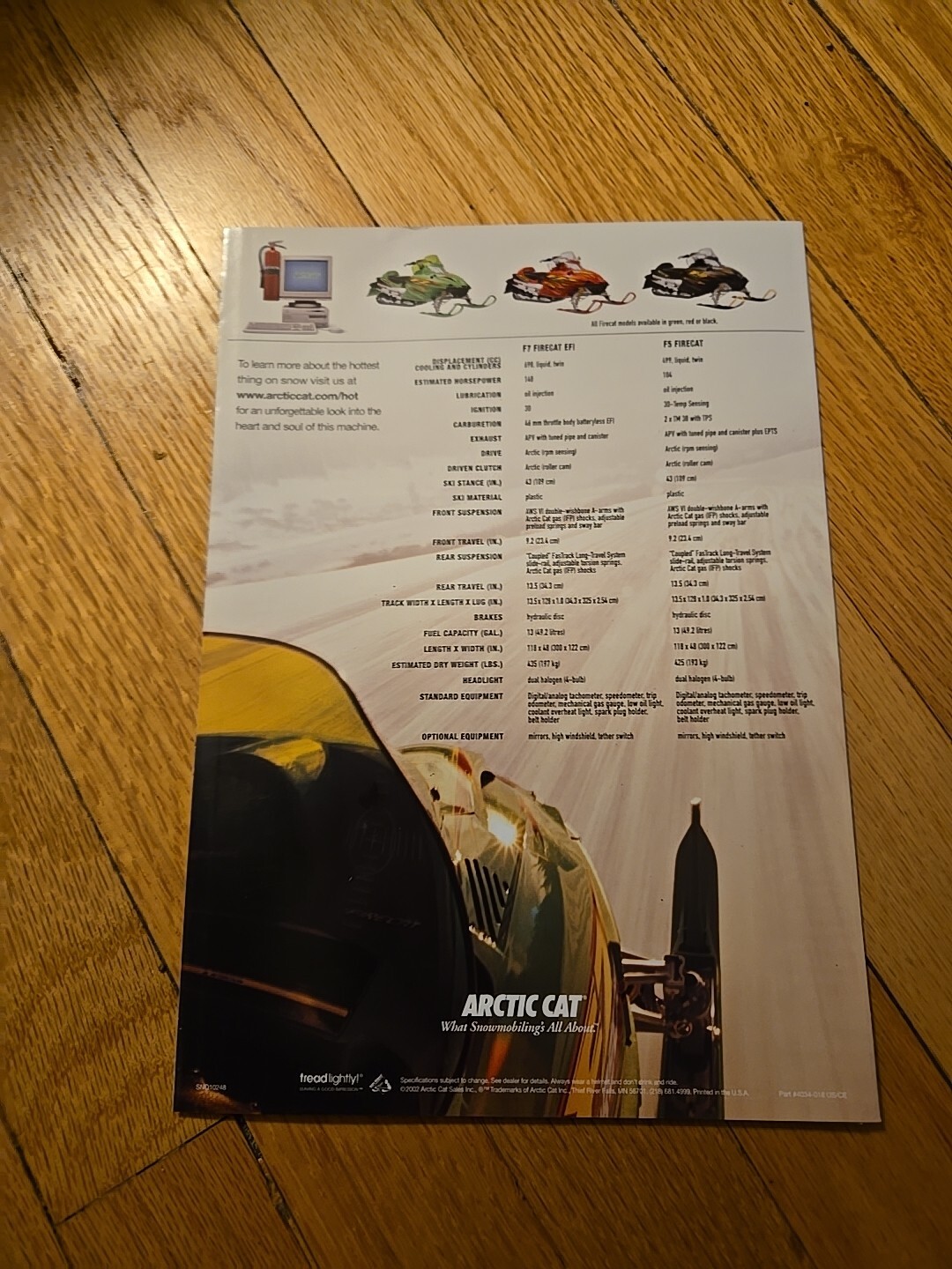 Arctic Cat 2003 Firecat Brochure 4034-018