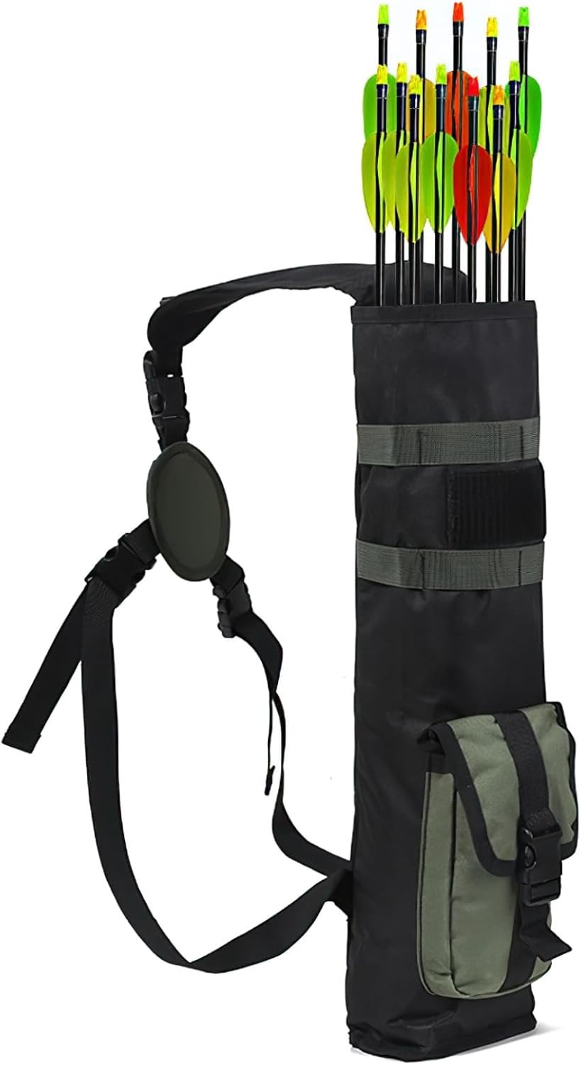 Archery Back Arrow Quiver, Lightweight Arrow Quiver with Quick Release Buckle, 1