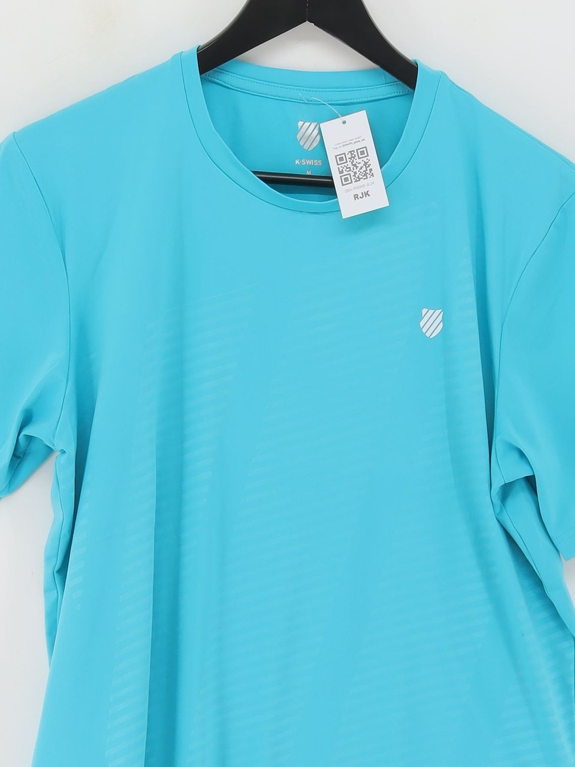 K-Swiss Men's T-Shirt M Blue Polyester with Elastane Round Neck Basic