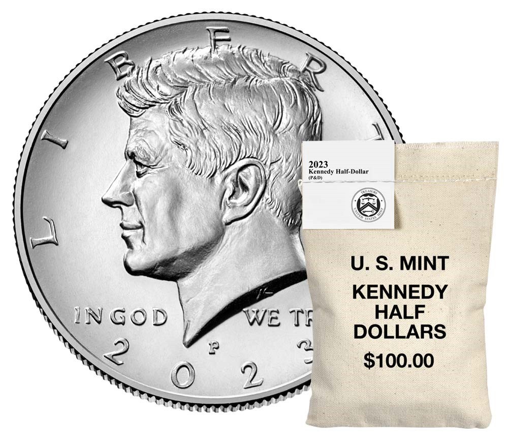 2023 P&D Kennedy Half Dollar 1 Mint Sewn bag of 200 coins Coins in Unopened box