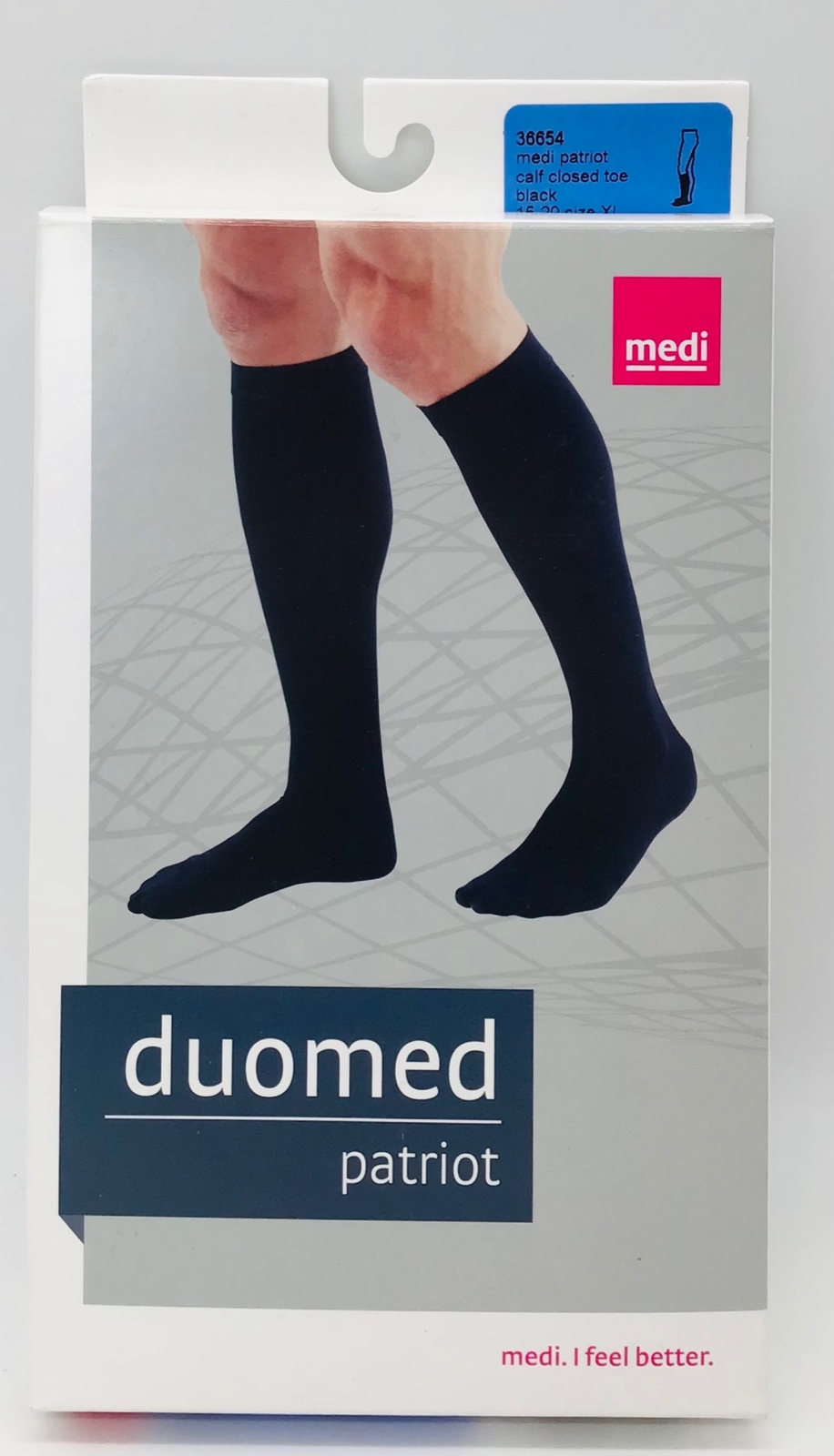 Medi 36654 Duomed Patriot Compression Stocking Black Closed Toe XL-Lot of 2 -NEW