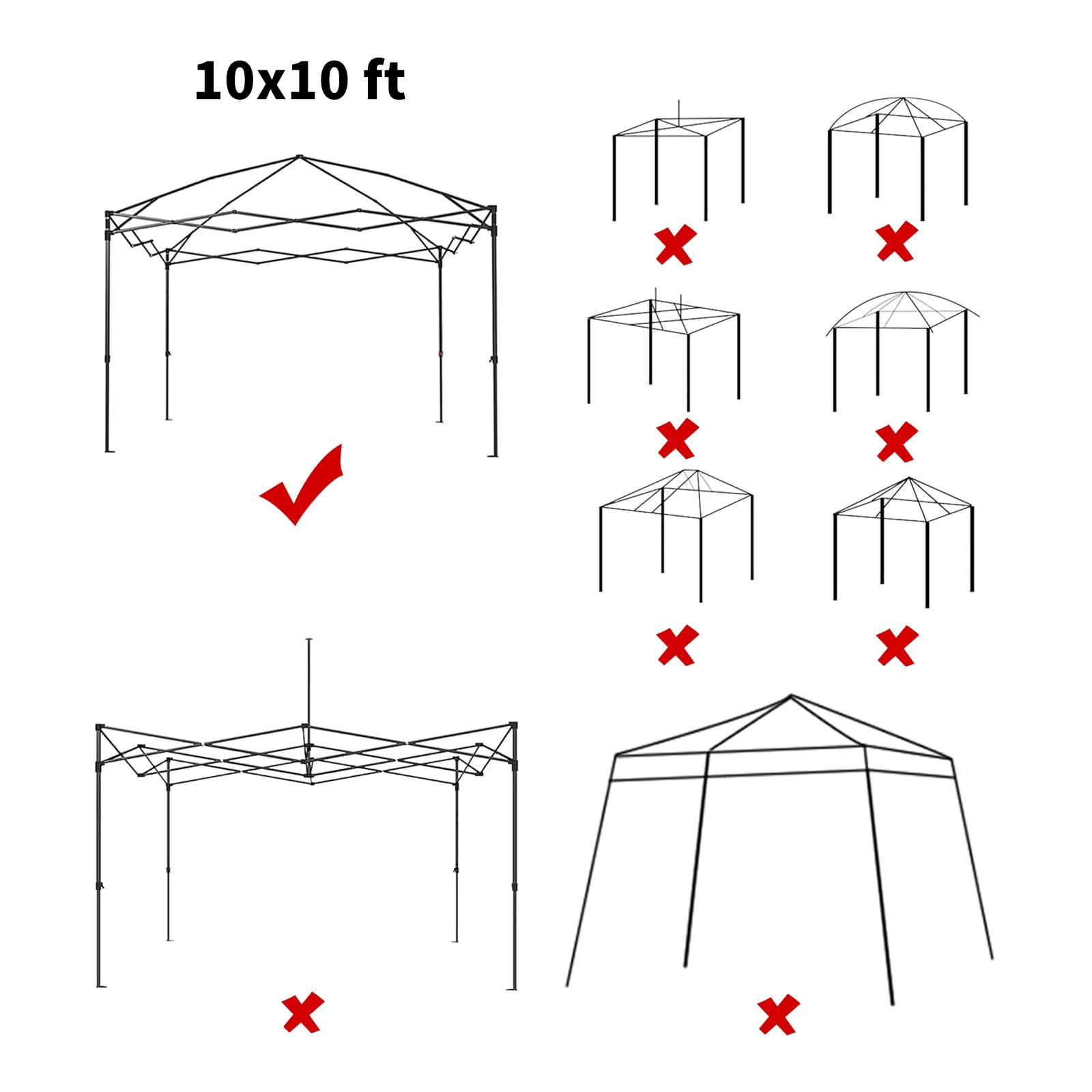 10x10 Canopy Replacement Top Cover with 2 Air Vents, Silver Coated Waterproof...