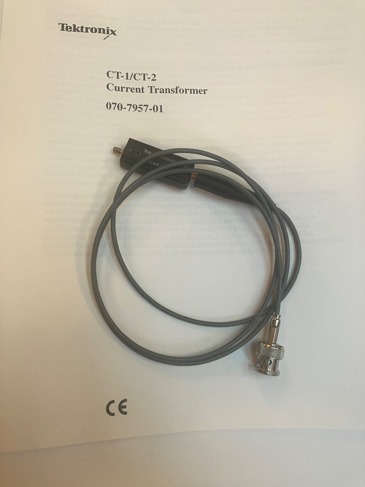 TEKTRONIX TEK CT-1 CURRENT TRANS 5mV,mA INTO 50Ω w/ 011-0049-01/TEK P6041 CABLE