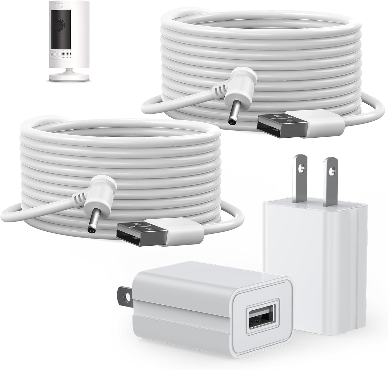 2 Pack 16Ft/5M Charge Cable for Ring Stick up Cam Battery/Plug-In 3Rd Gen/2Nd Ge