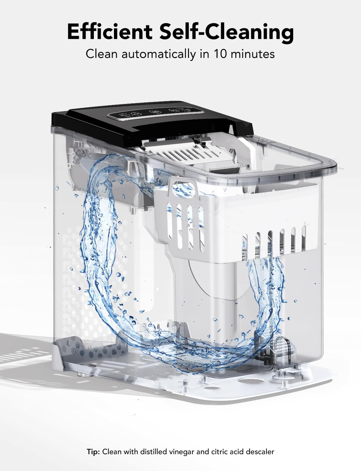 Smart Countertop Ice Makers, Portable Ice Maker Machine with Self-Cleaning, 6 Mi