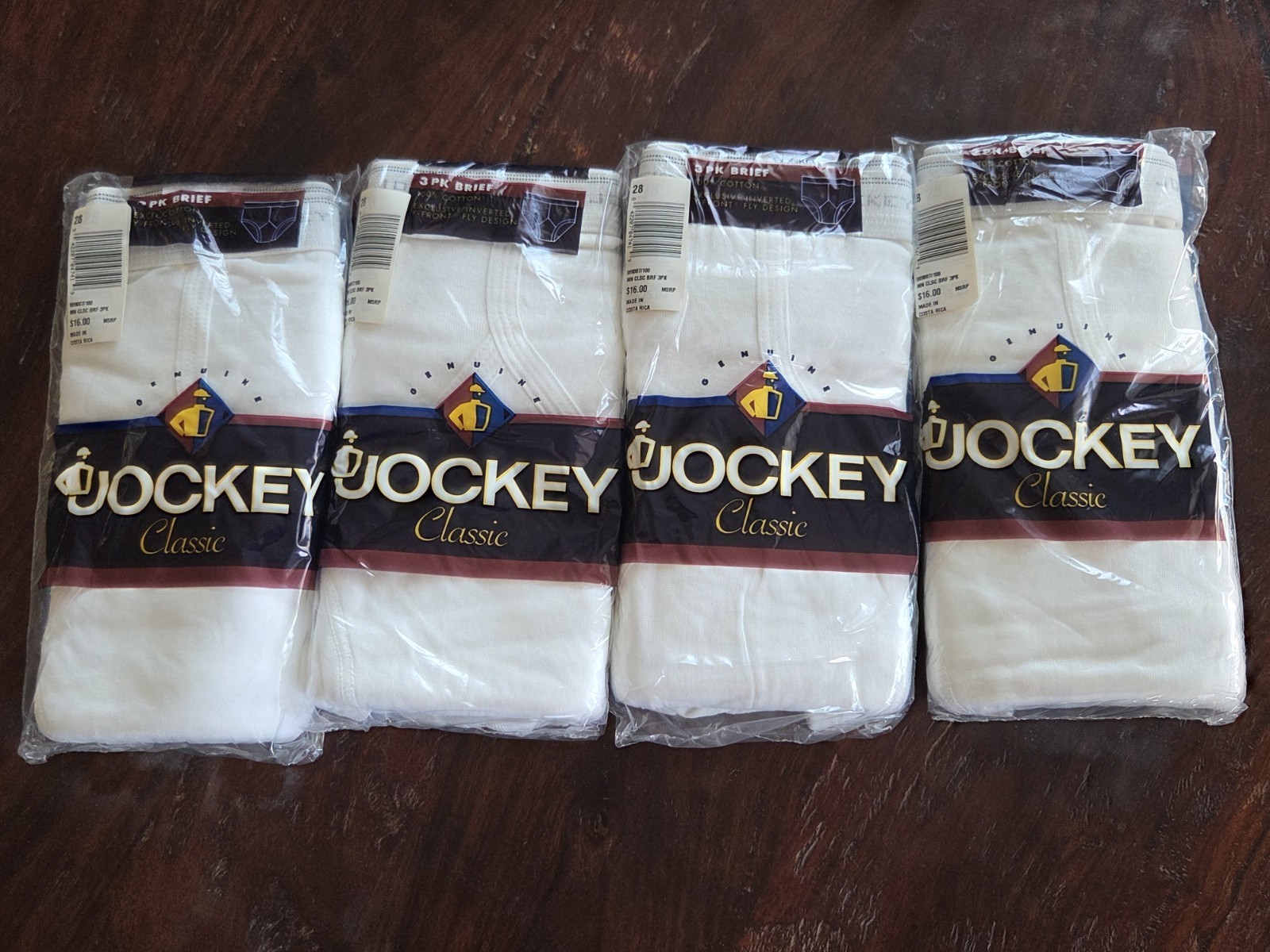 NOS 4 Packs Vtg 1996 Jockey Briefs 28 Classic Underwear Whitey Tighties 12 Pair