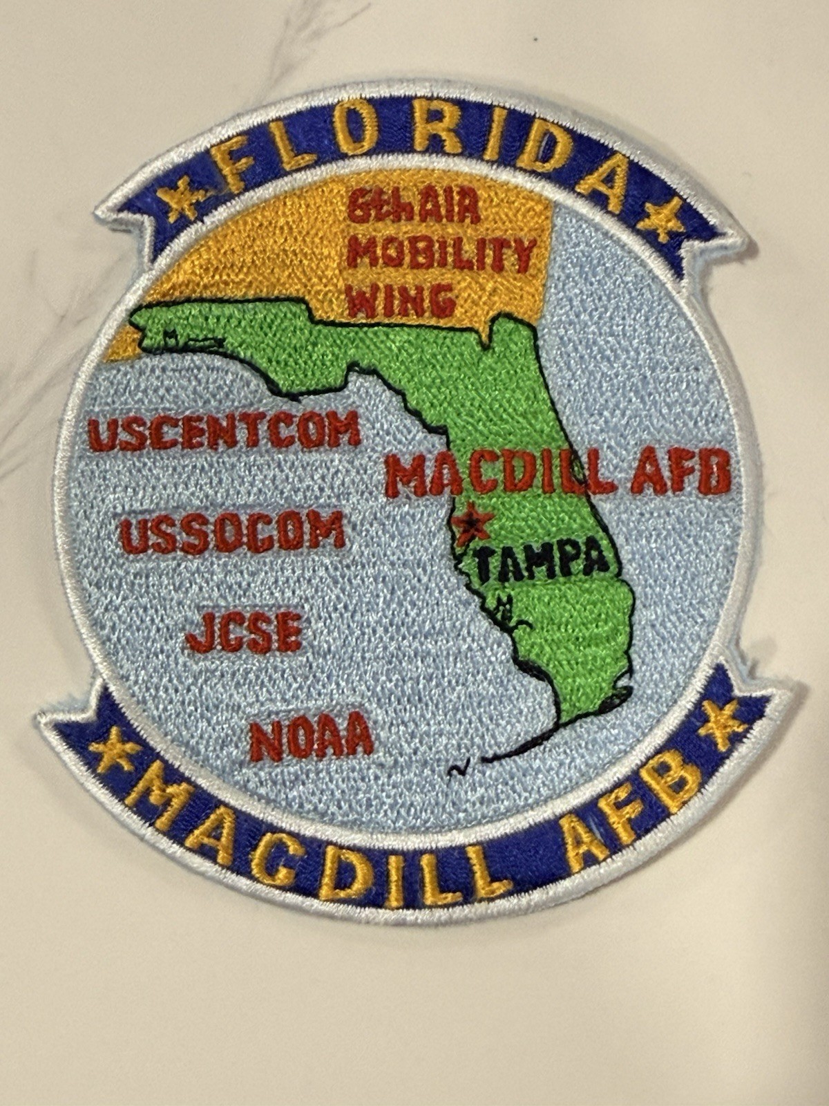 USAF MACDILL AFB FLORIDA UNITED STATES AIR FORCE BASE MILITARY PATCH