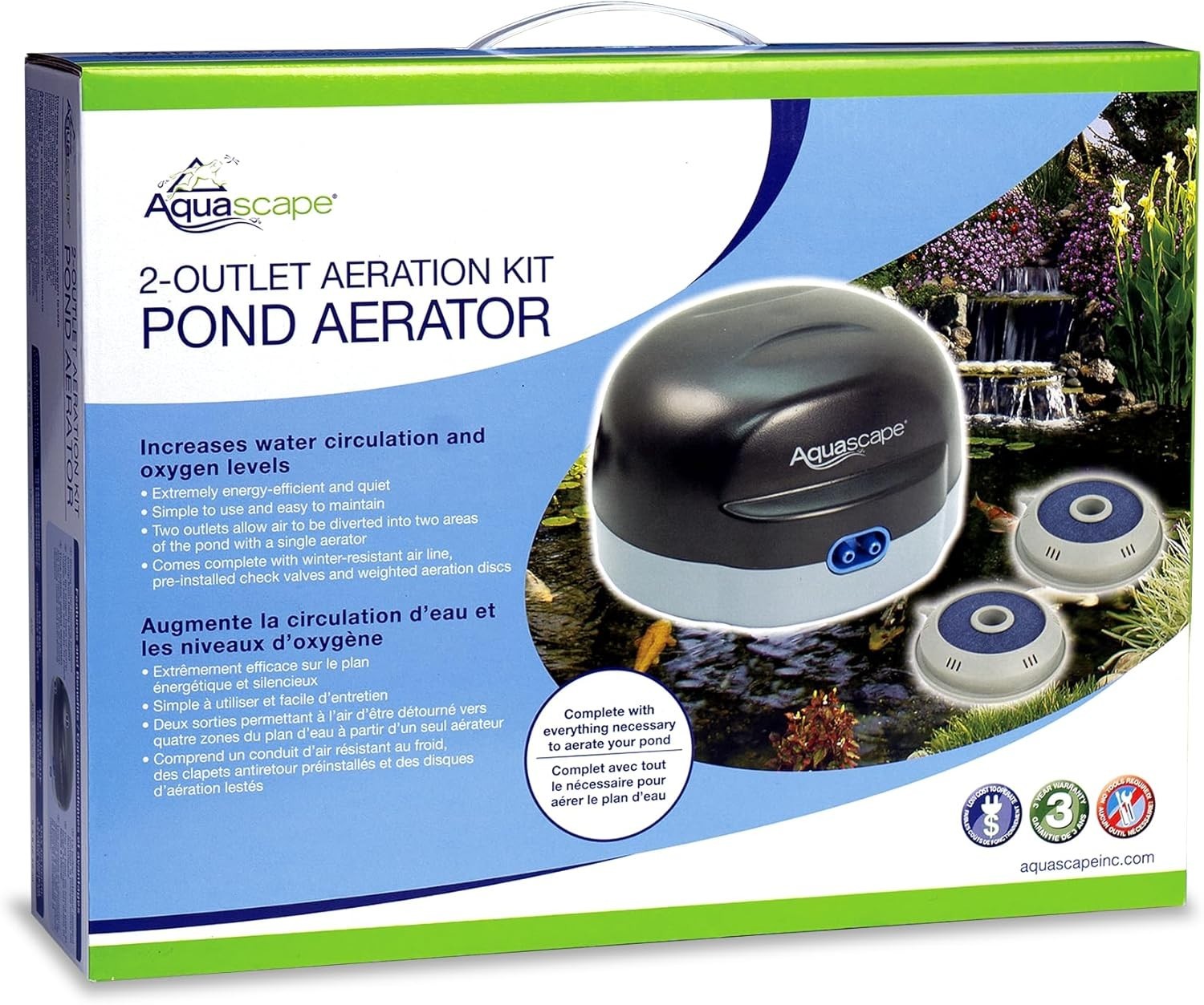 Durable Pond Aerator System: 2 Outlets, Easy Maintenance