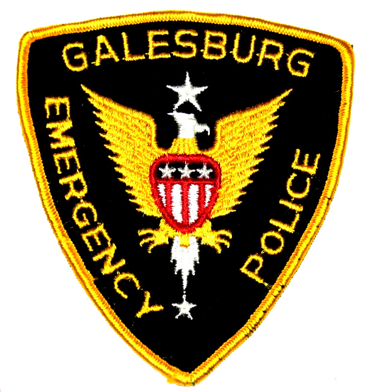 GALESBURG – EMERGENCY POLICE - ILLINOIS IL Sheriff Police Patch VINTAGE OLD MESH