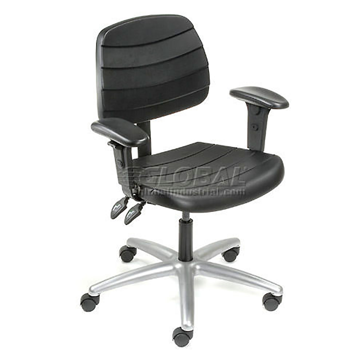 Deluxe Ergonomic Chair With Armrests Polyurethane Black