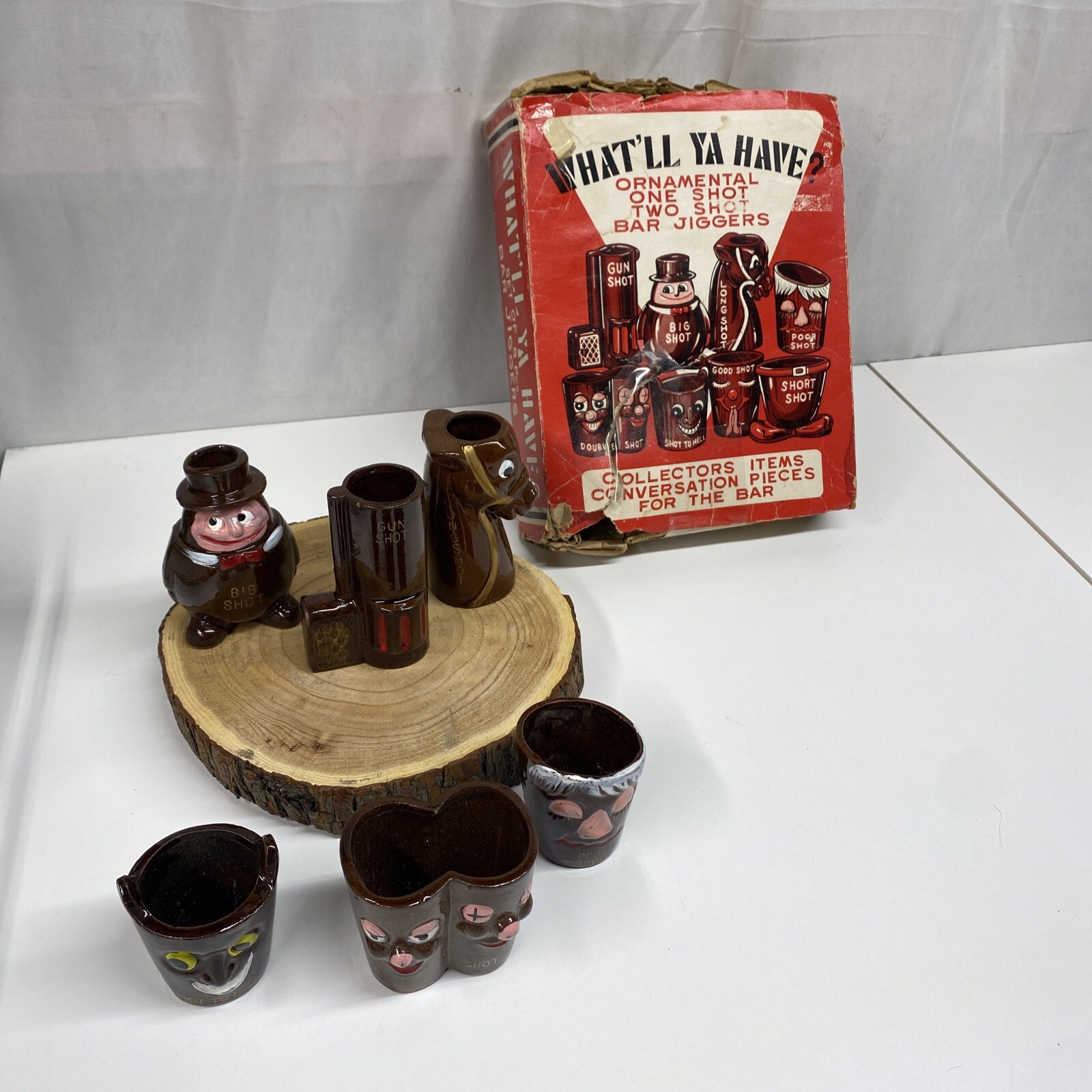 Vintage Barware Ornamental One Shot Two Shot Bar Jiggers 6 Piece Set Japan