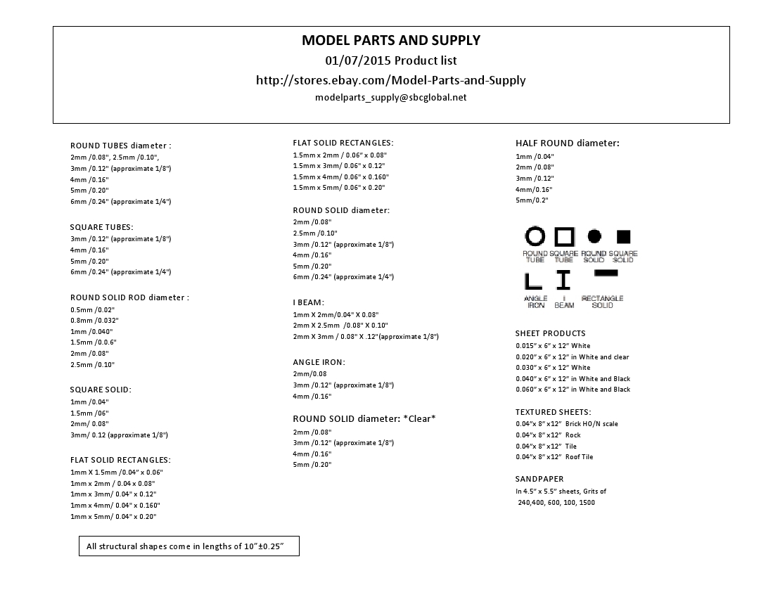 WHITE STYRENE SHEETS (10) .015 ( 0.4MM) 0.015 .015 Model grade