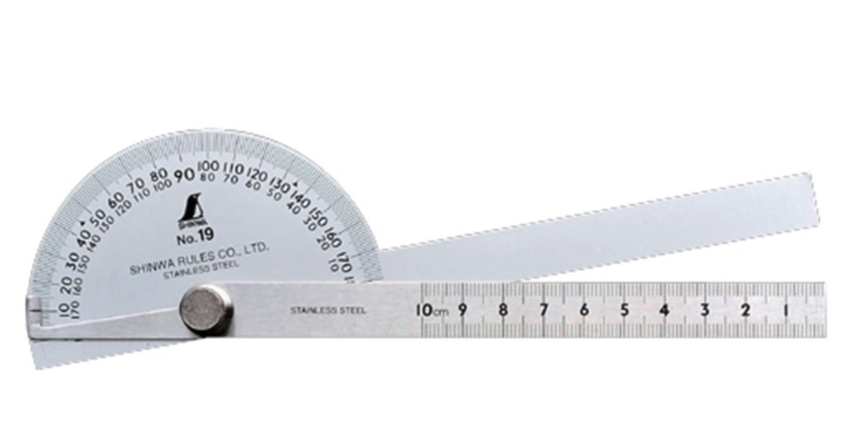 SHINWA / PROTRACTOR - DOUBLE BLADE TYPE (10cm) / 62490