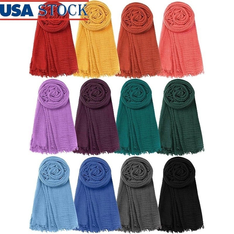 12pcs Long Wrap Scarves Lightweight Headscarves Soft Fashion Accessories New