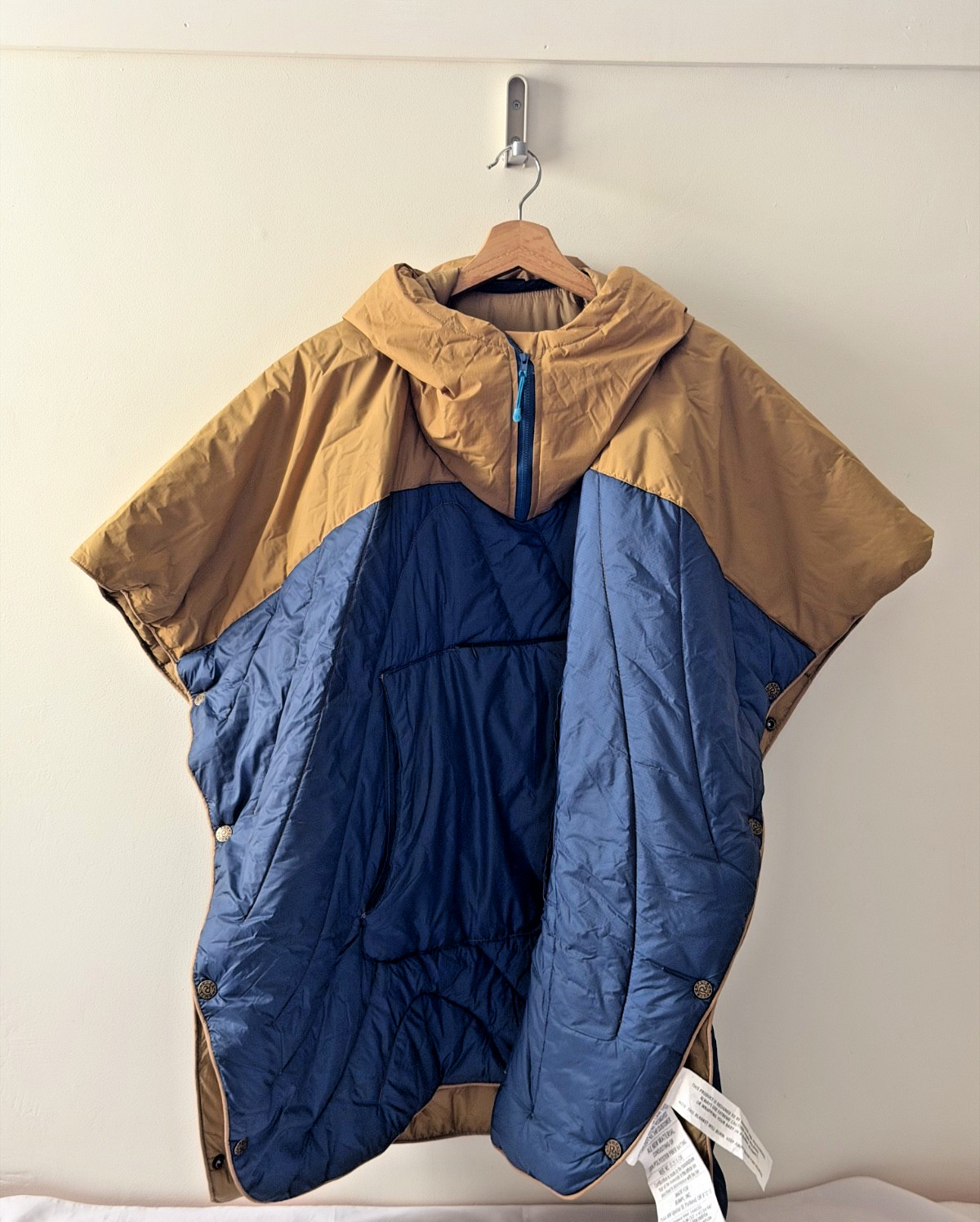 Rumpl Original Puffy Poncho S/M - Deepwater Blue/Cardiff Brown - Rare colorway