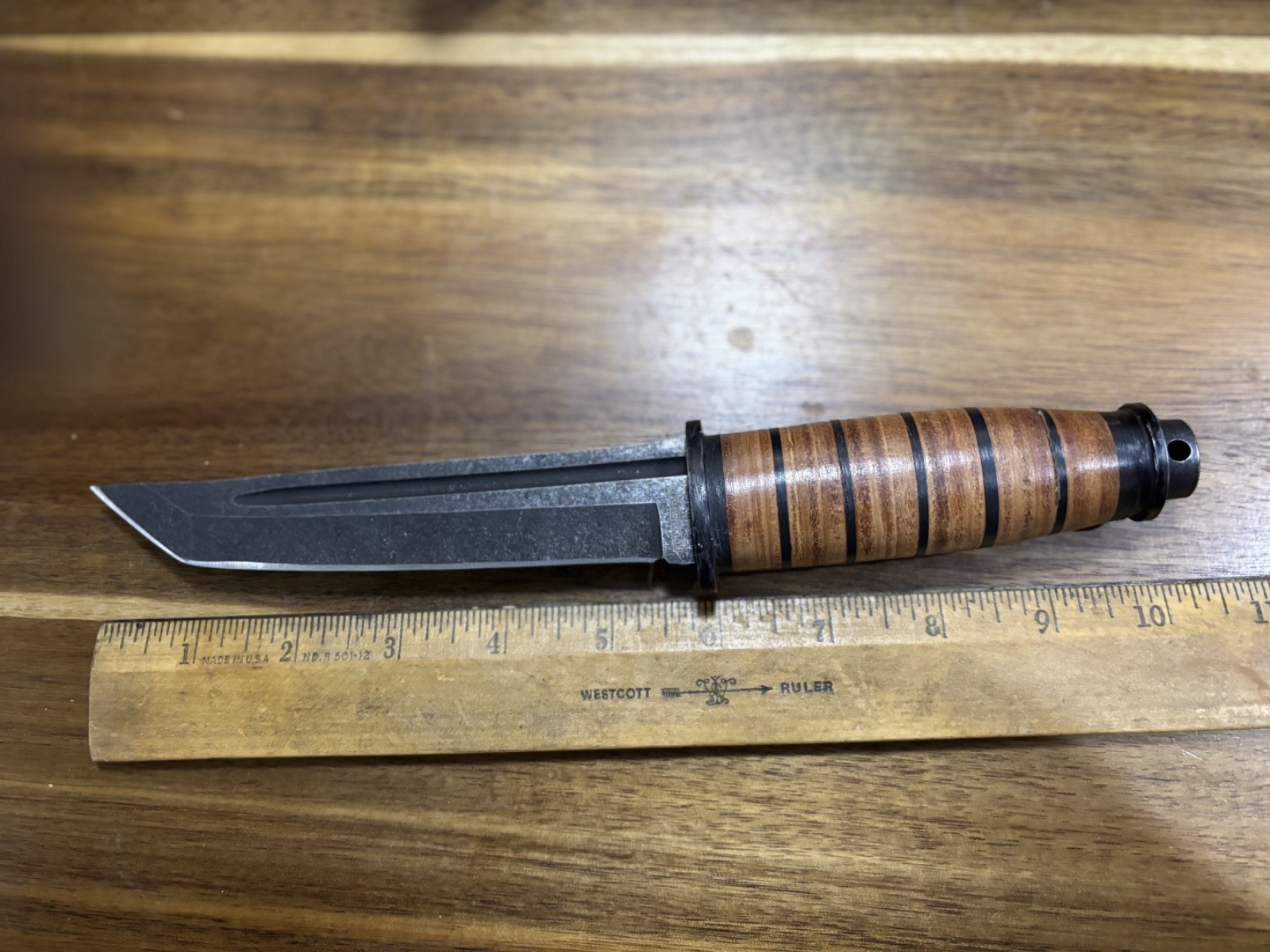LARGE ROUGH RYDER COMBAT TANTO  HUNTING KNIFE  FIXED BLADE 81720