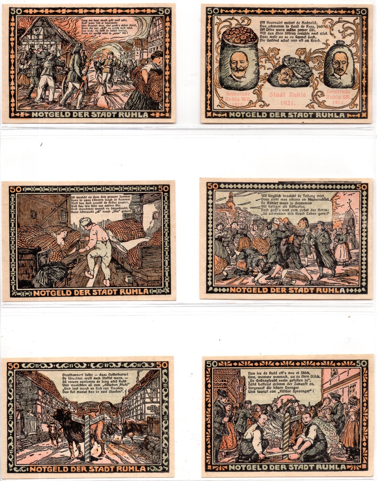 1921 Germany Ruhla Notgeld 6 Note Set (2064)