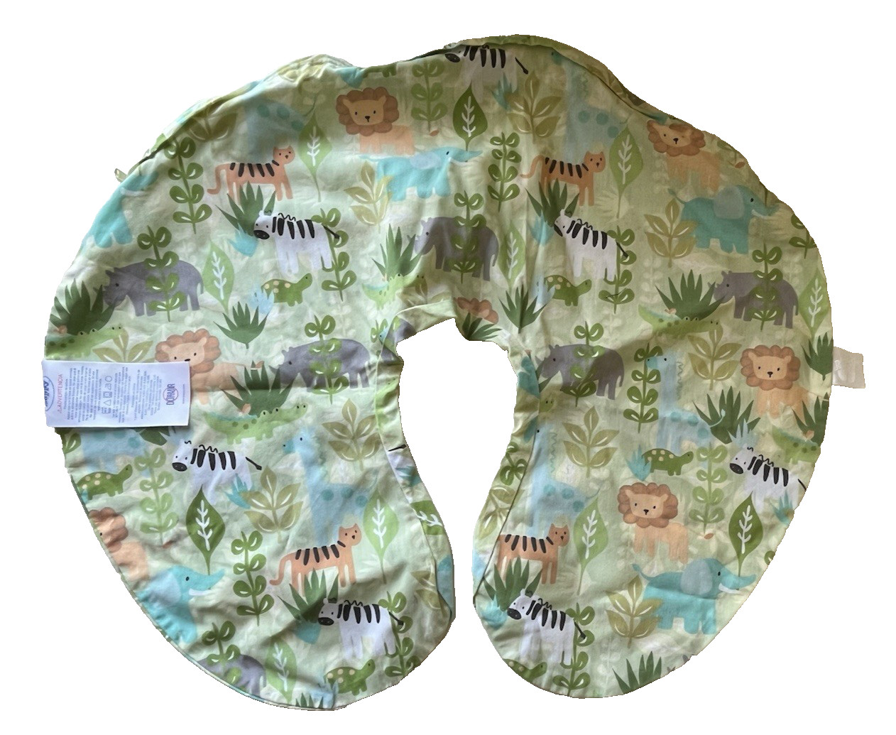 BOPPY JUNGLE ANIMAL ZIP SLIPCOVER BABY PILLOW COVER EUC