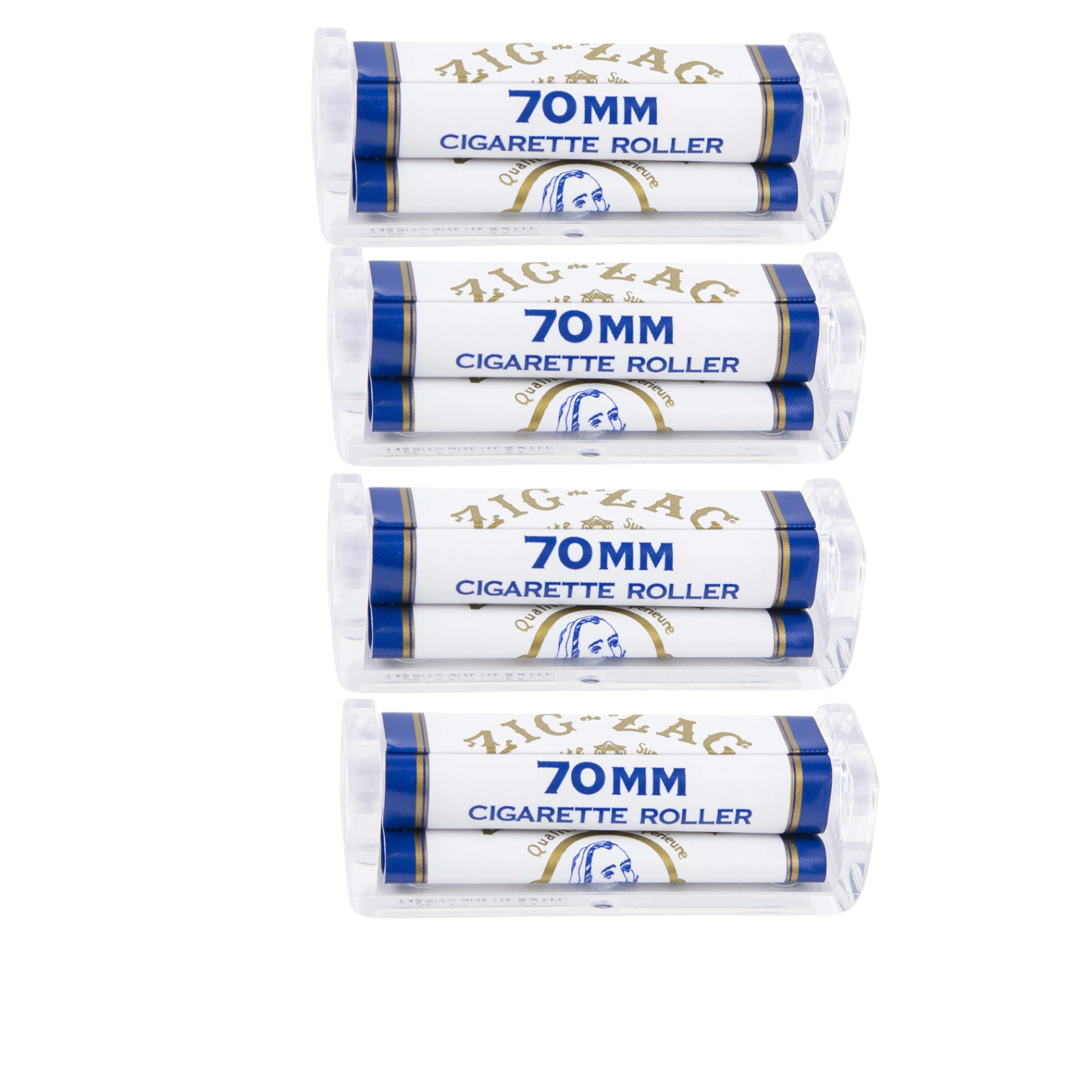 Zig-Zag Cigarette Roller 70mm | Classic Manual Rolling Machine 4 Pack