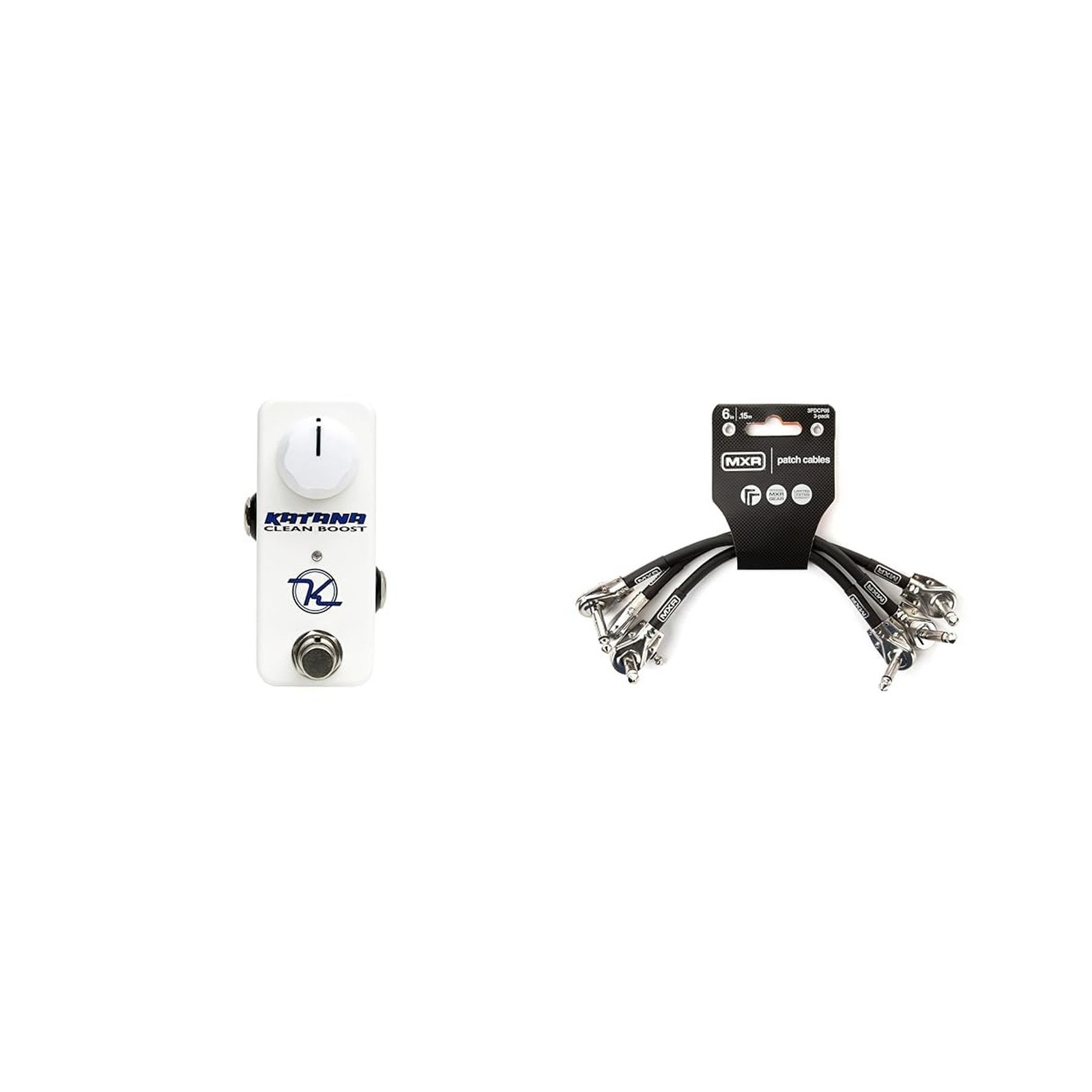 Keeley Mini Katana Clean Boost Pedal, MXR 3 Pack Patch Cables Bundle