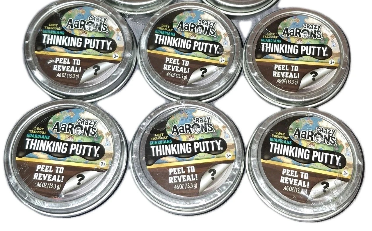 LOT of 6 mini tins - MYSTERY Crazy Aaron’s LOST TREASURE GUARDIANS Putty +figure
