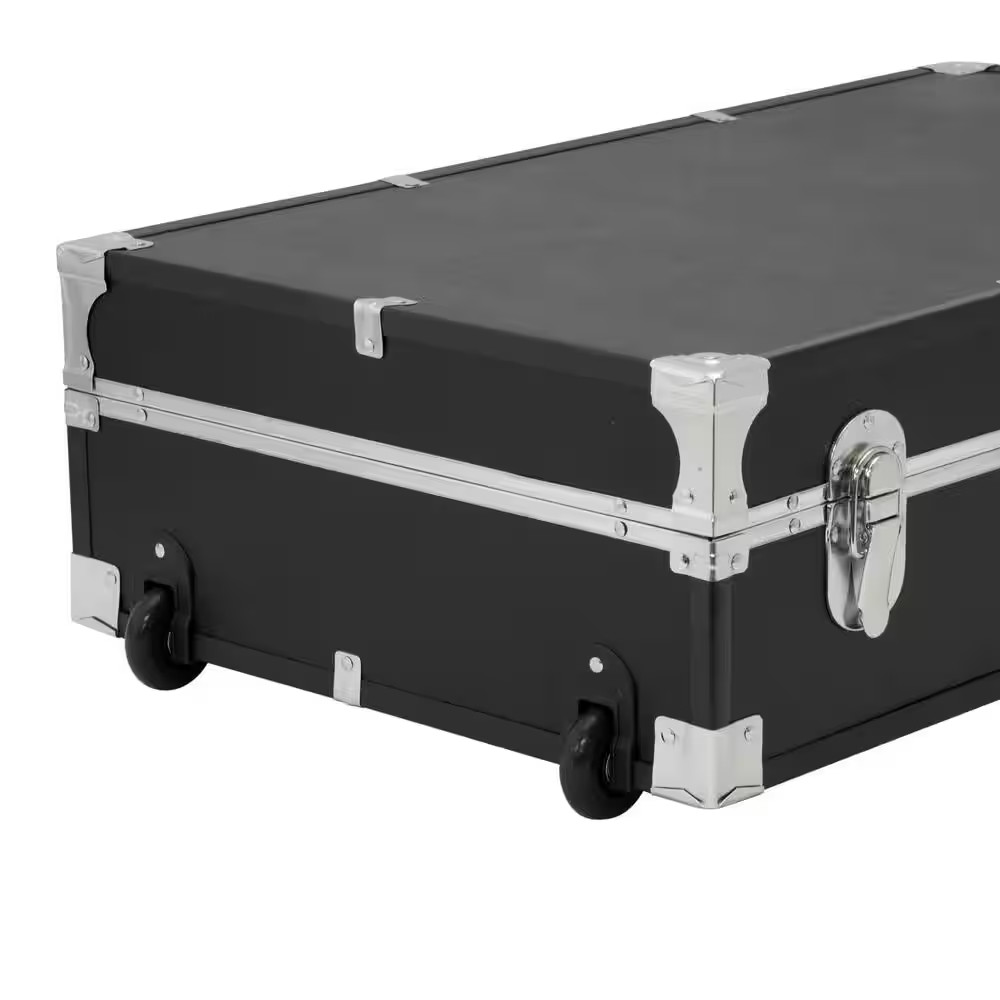 Under the Bed Footlocker Black Storage Trunk