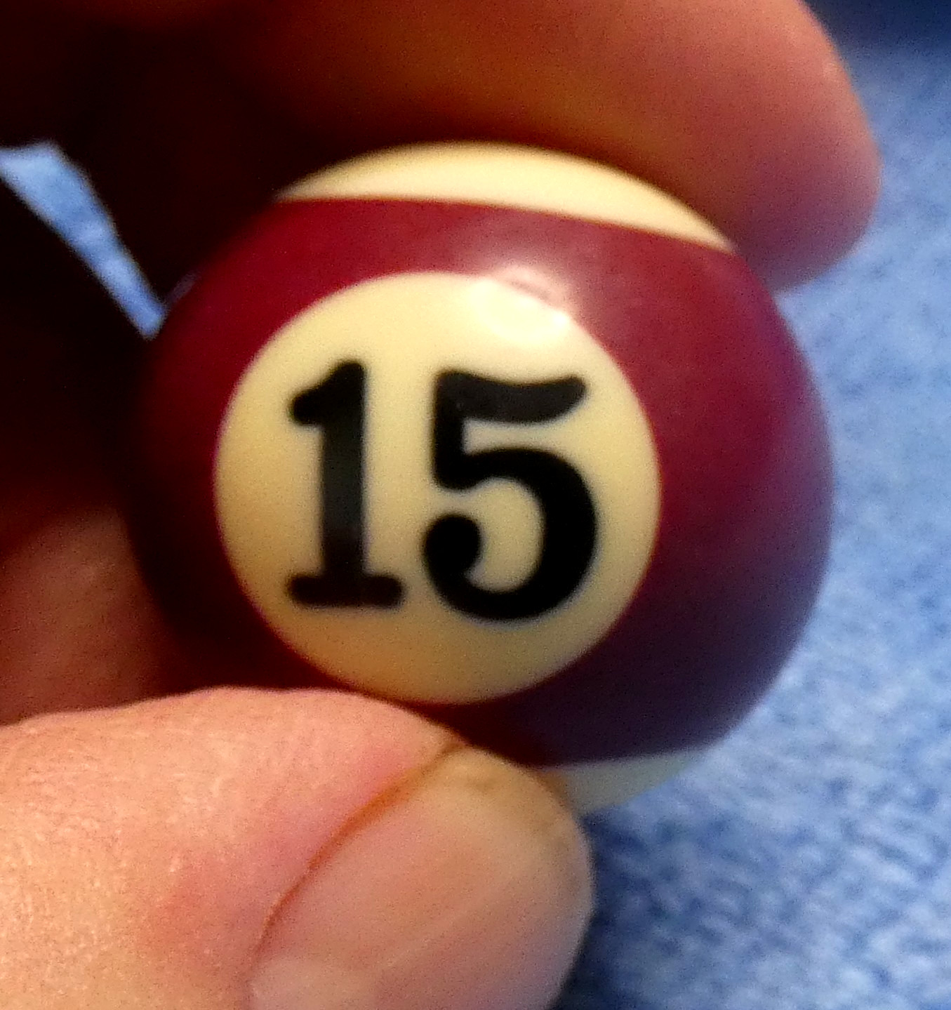 Mini 1” Pool Billiards Ball #15 Maroon Stripe Replacement